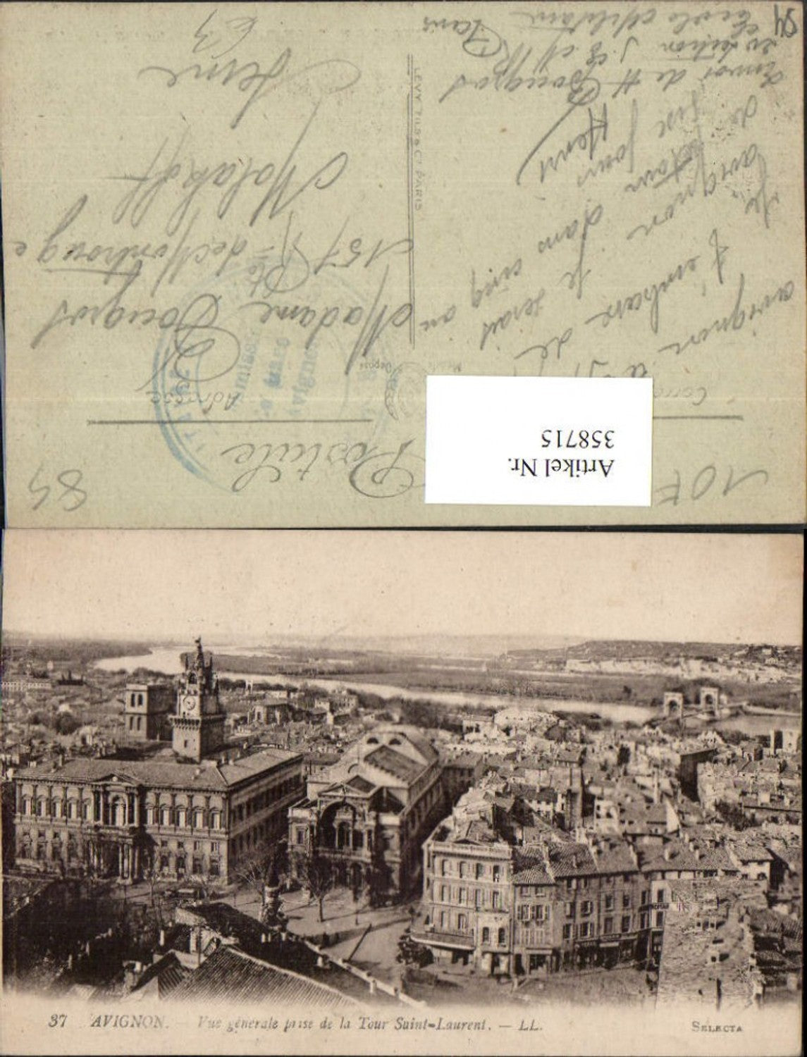 358715,Provence-Alpes-Cote-Azur Vaucluse Avignon Vue generale prise de la tour Saint-Laurent Totale