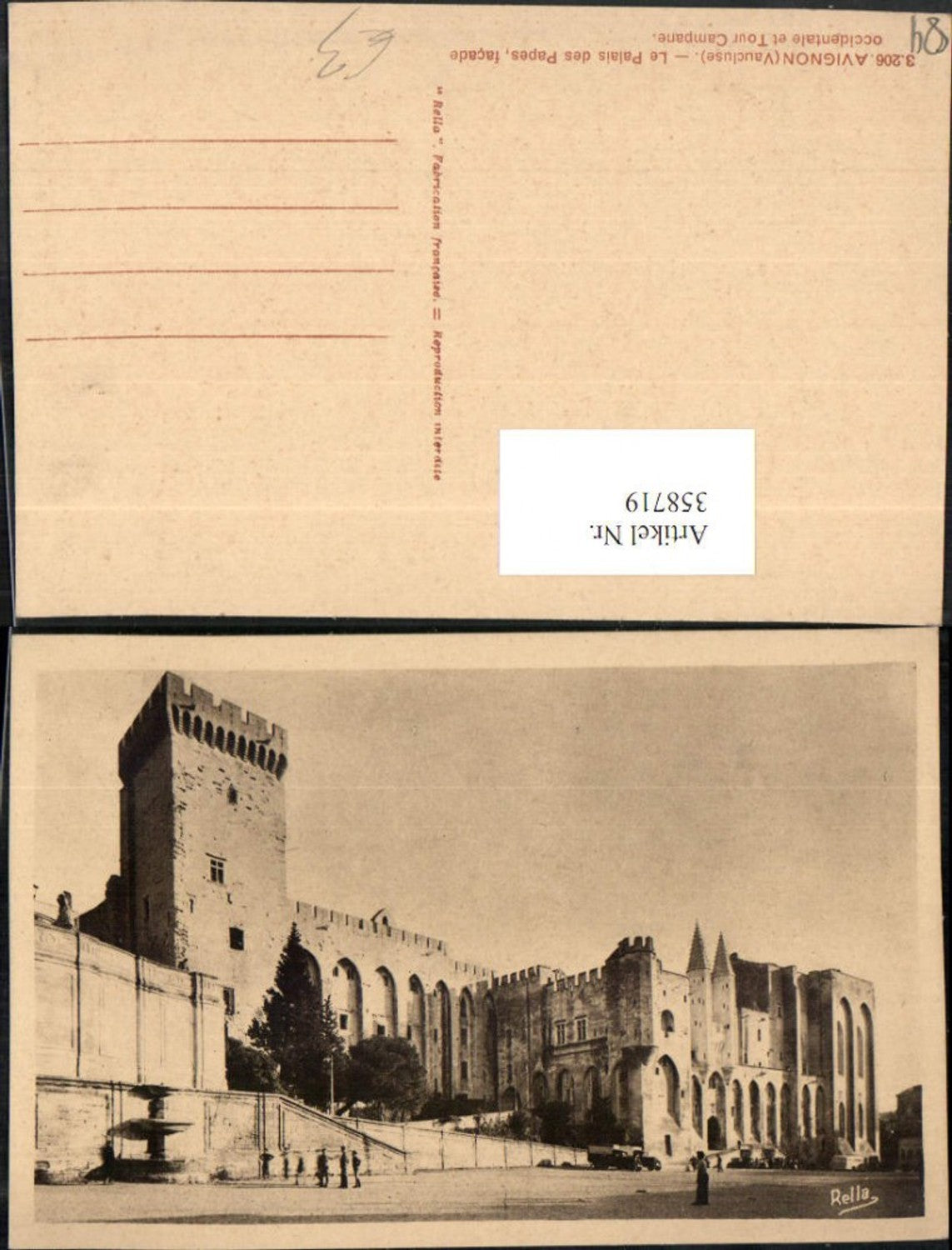 358719,Provence-Alpes-Cote-Azur Vaucluse Avignon Palais des Papes et Tour Campane