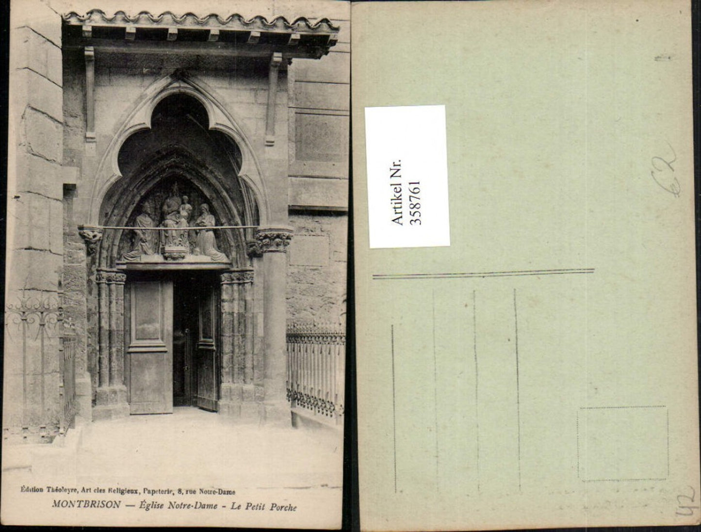 358761,Rhone-Alpes Loire Montbrison Eglise Notre-Dame Le Petit Porche Kirchenportal