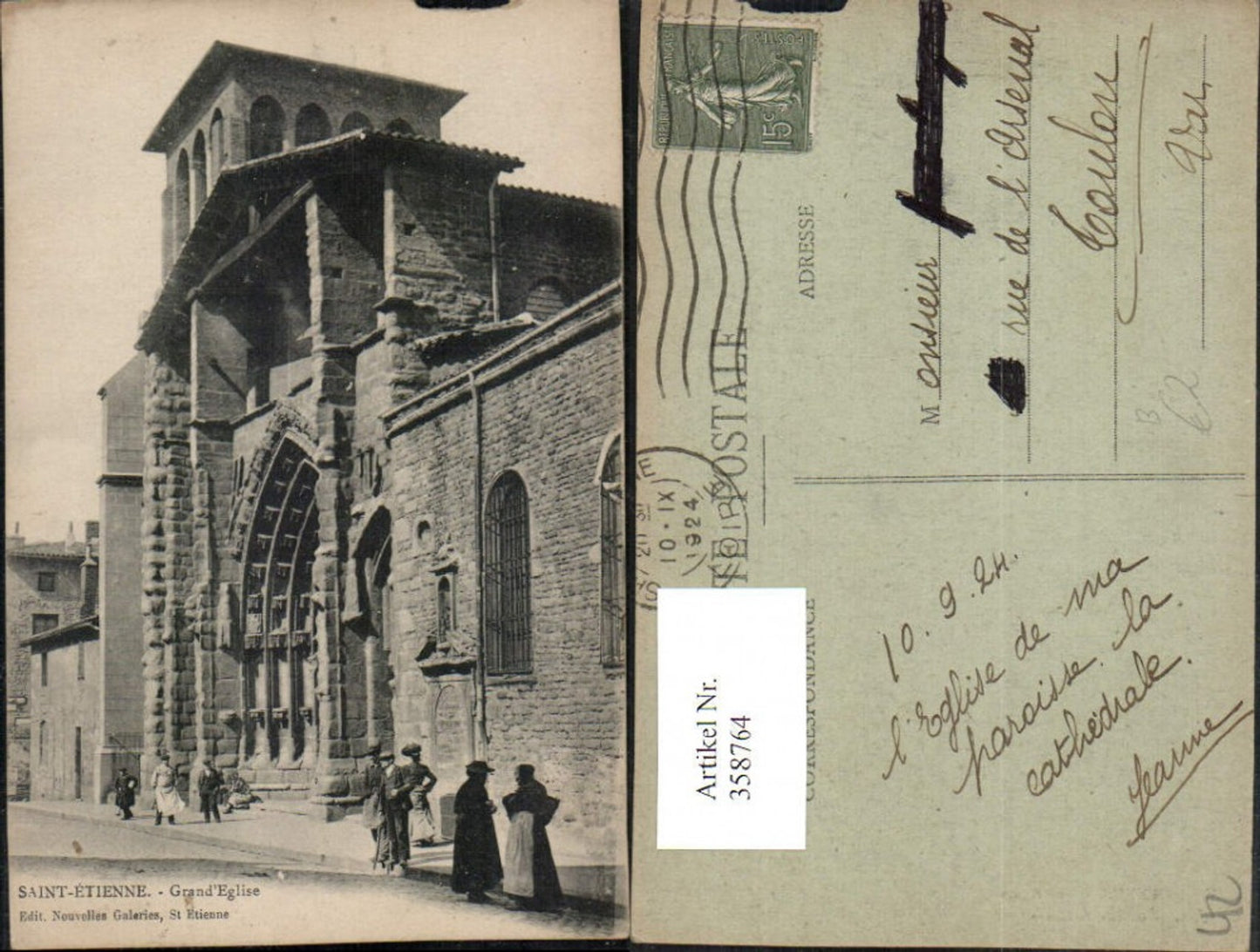 358764,Rhone-Alpes Loire Saint-Etienne Grand Eglise Kirche