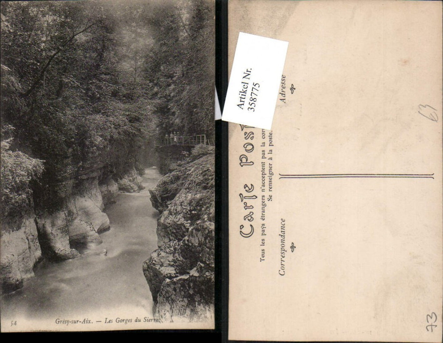 358775,Rhone-Alpes Savoie Gresy-sur-Aix Les Gorges du Sierroz Schlucht