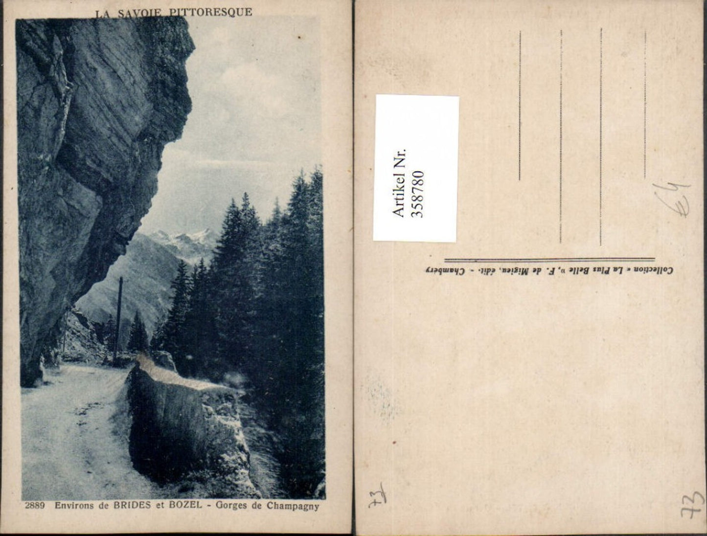 358780,Rhone-Alpes Savoie Brides et Bozel Gorges de Champagny Straße Bergkulisse