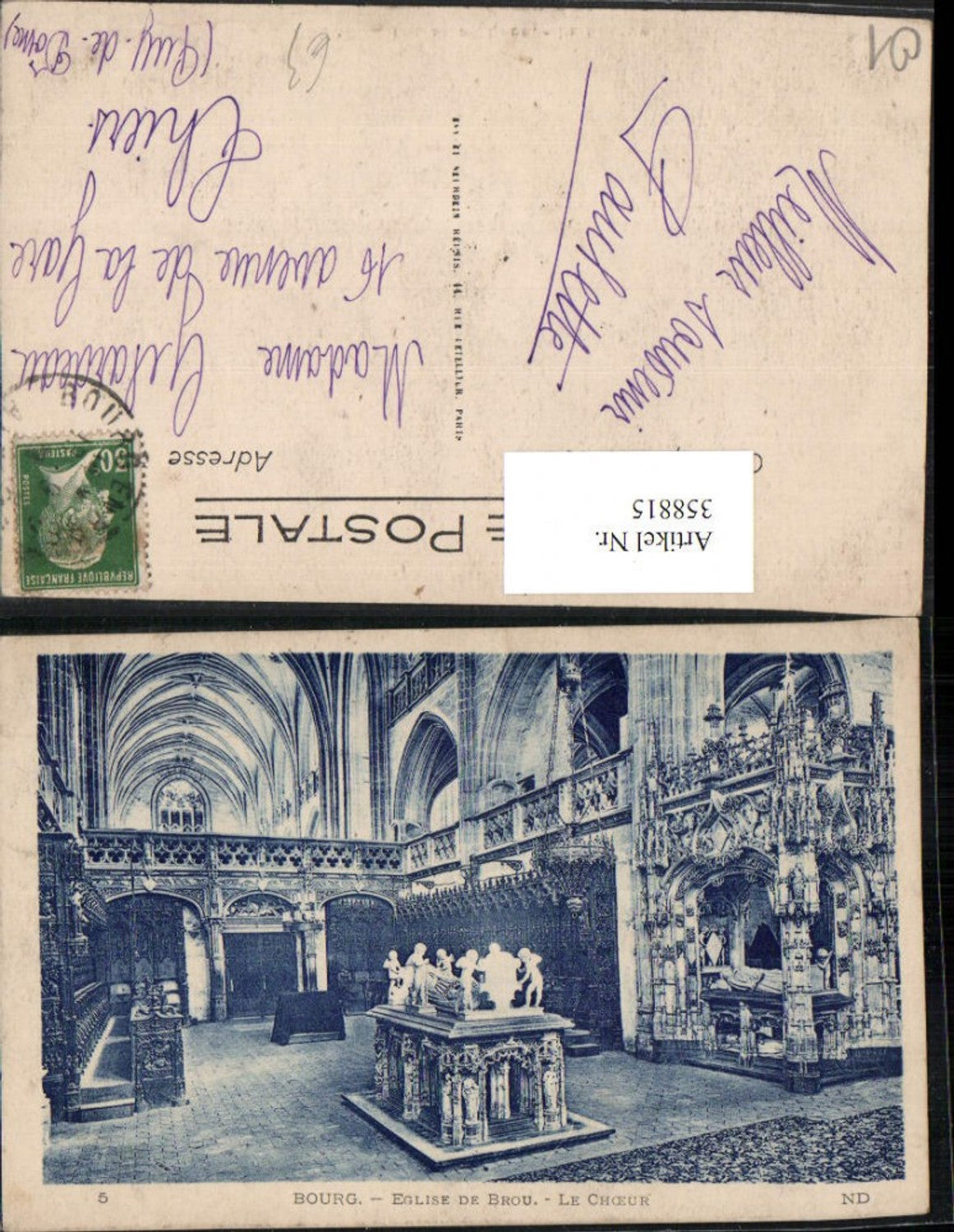 358815,Rhone-Alpes Ain Bourg Eglise de Brou Le Choeur Kirche Chorgestühl