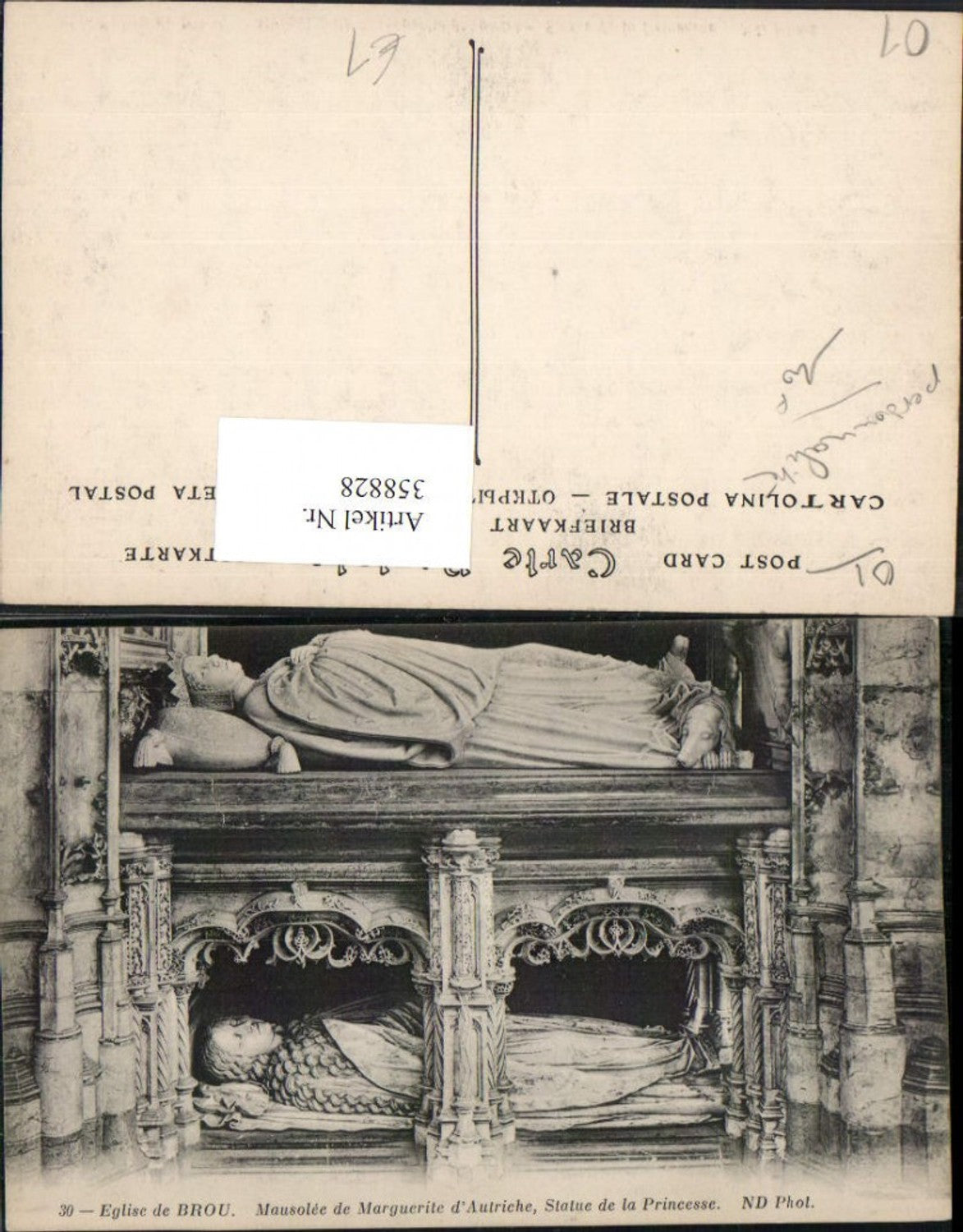 358828,Rhone-Alpes Ain Bourg Eglise de Brou Mausolee Marguerite Autriche Statue de la Princesse