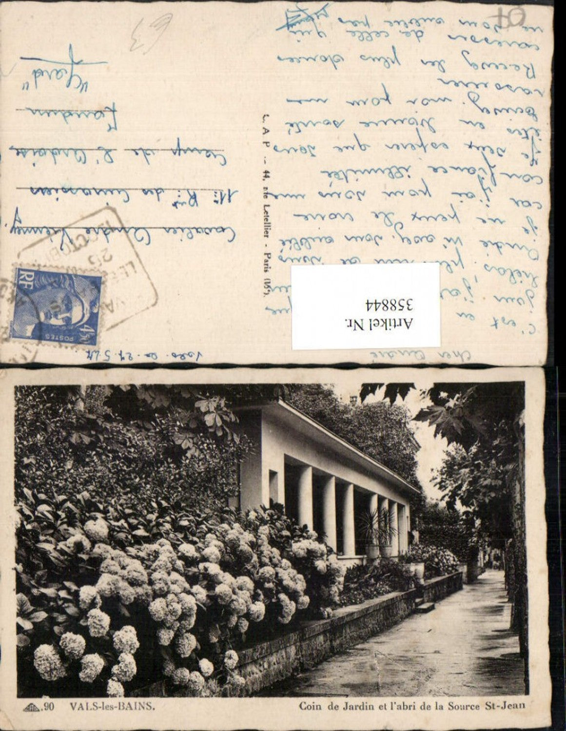 358844,Rhone-Alpes Ardeche Vals-les-Bains Coin de Jardin et l'abri de la Source St-Jean