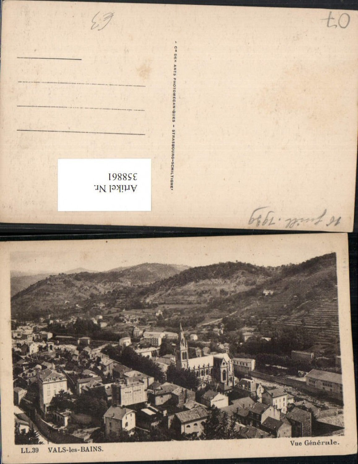 358861,Rhone-Alpes Ardeche Vals-les-Bains Vue Generale Totale