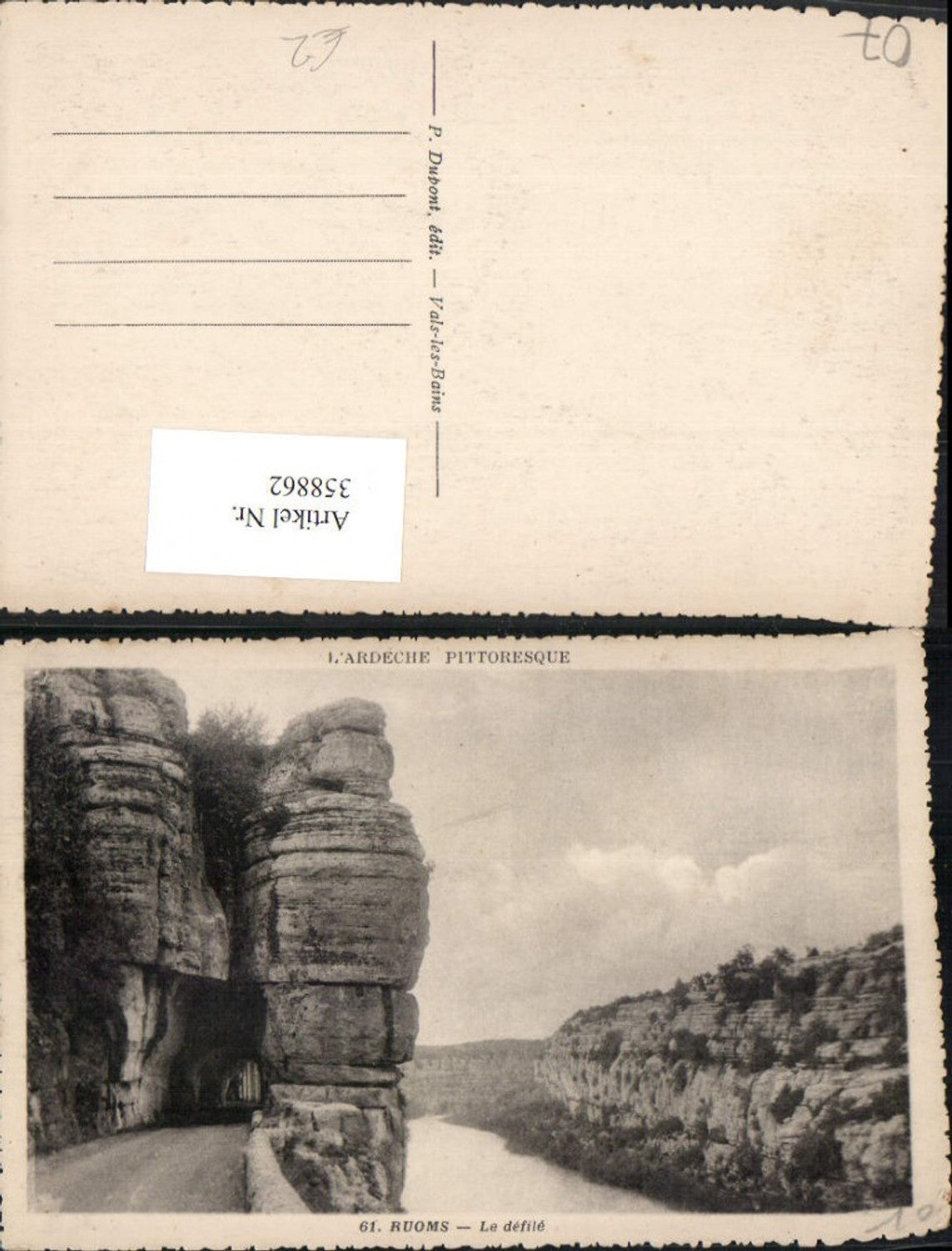 358862,Rhone-Alpes Ardeche Ruoms Le defile Straße Tunnel