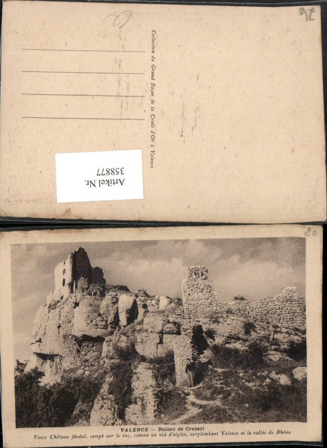 358877,Rhone-Alpes Drome Valence Ruines de Crussol Schlossruine