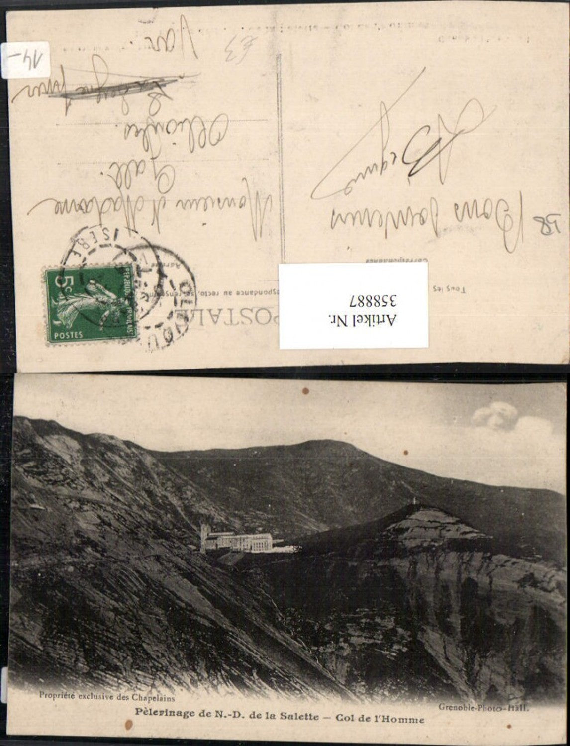 358887,Rhone-Alpes Isere Pelerinage de Notre-Dame de la Salette Col de Homme Bergkulisse