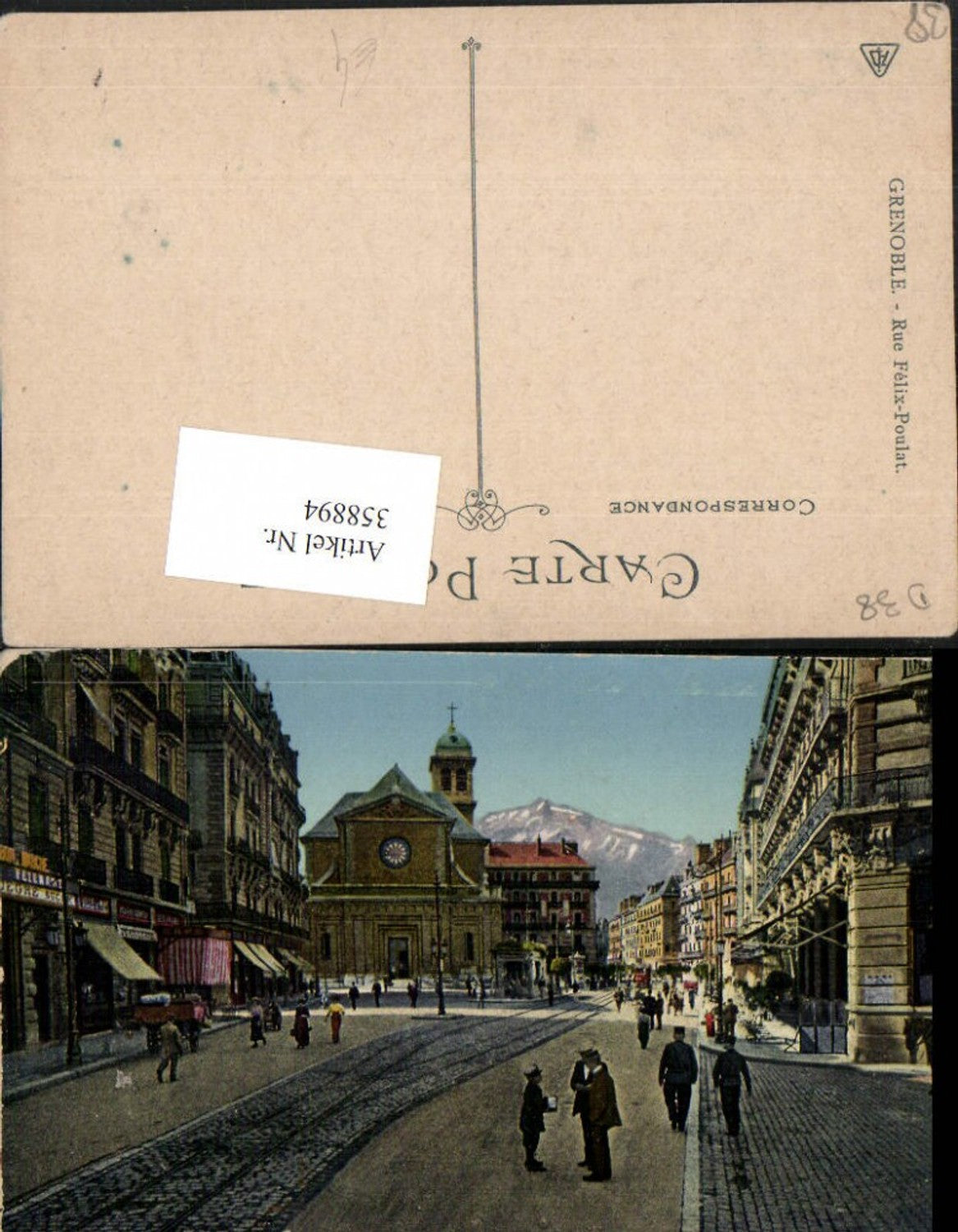 358894,Rhone-Alpes Isere Grenoble Rue Felix-Poulat Straßenansicht