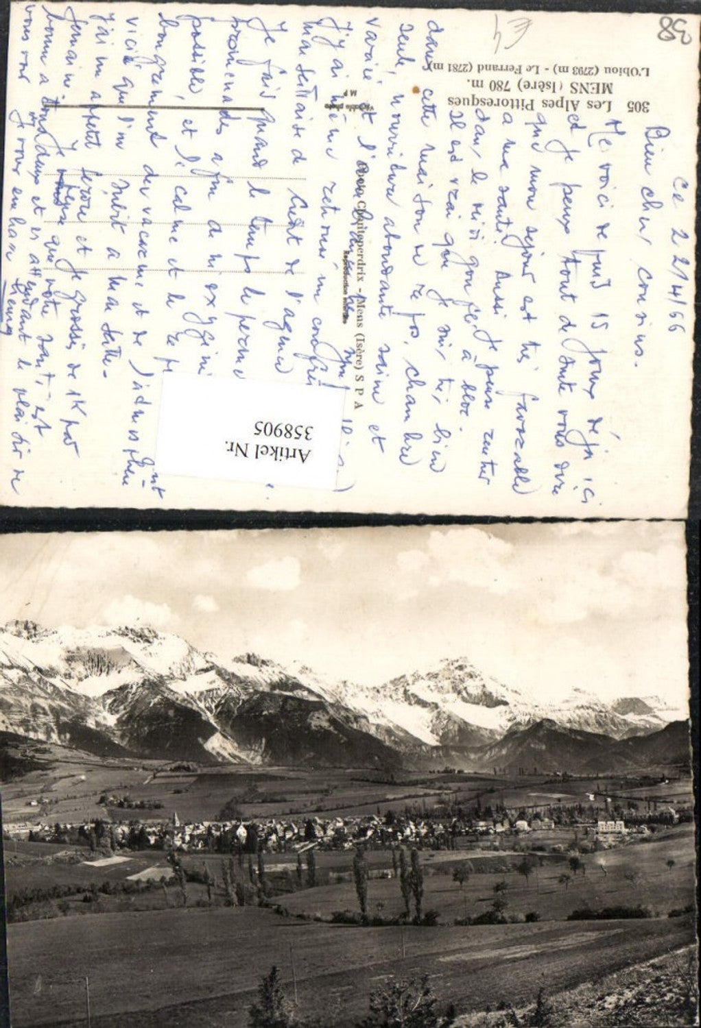 358905,Rhone-Alpes Isere Mens L'Obiou Le Ferrand Totale Bergkulisse