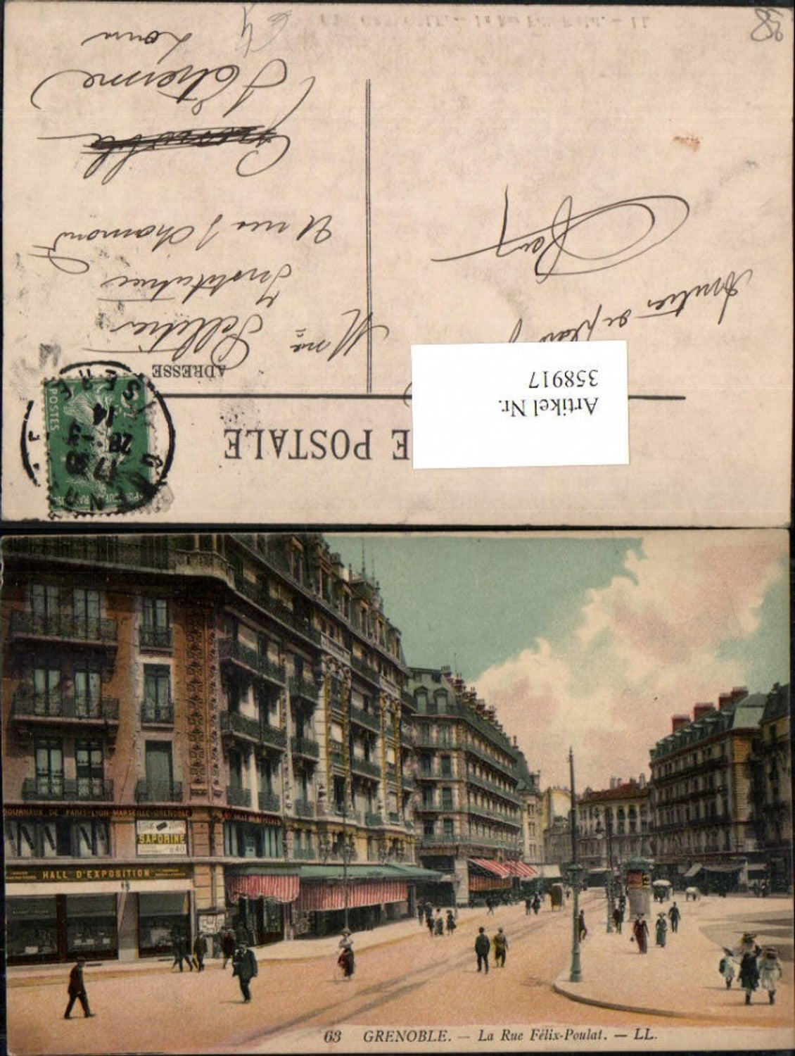 358917,Rhone-Alpes Isere Grenoble La Rue Felix-Pulat Straßenansicht Geschäfte