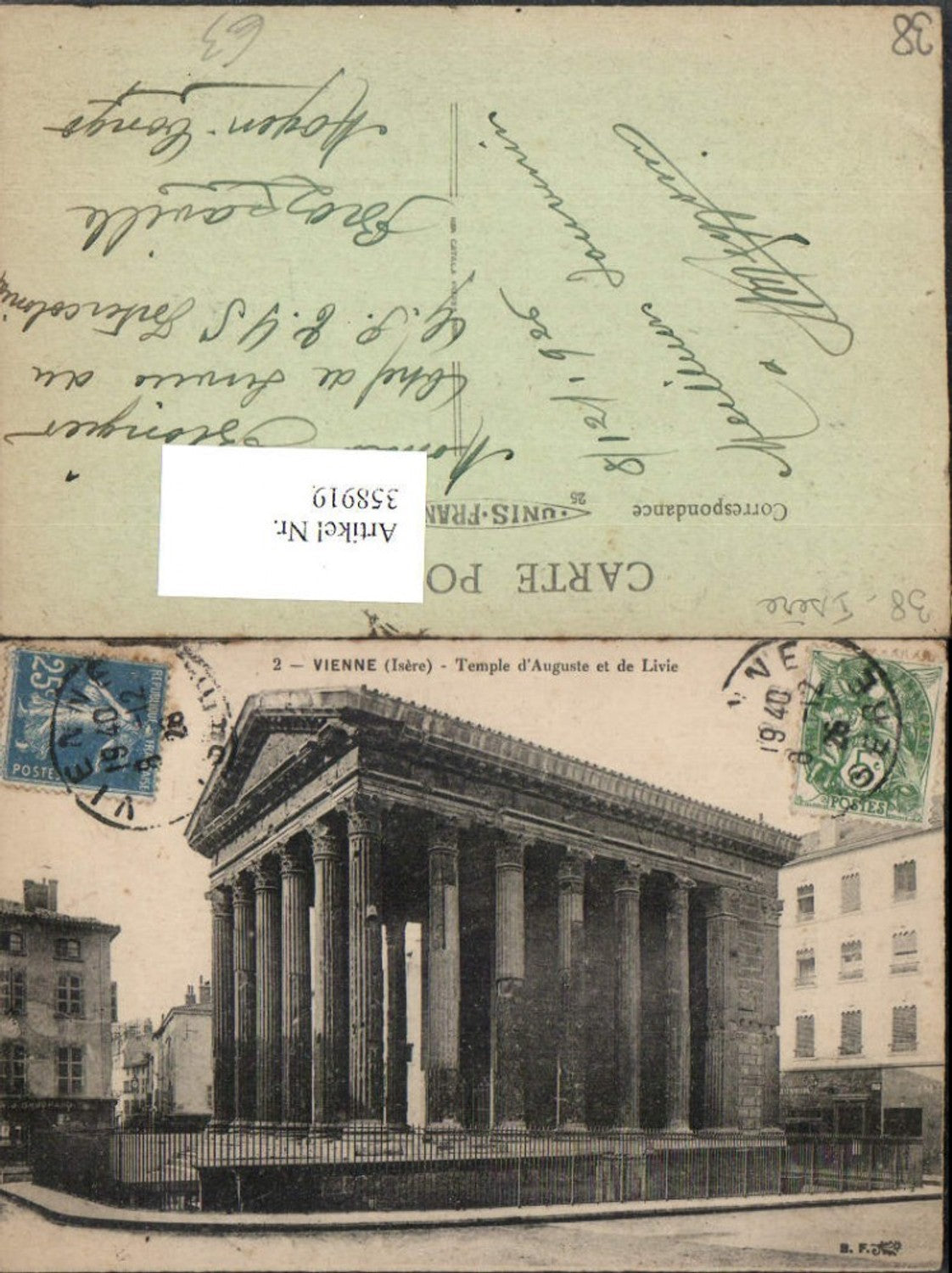 358919,Rhone-Alpes Isere Vienne Temple d'Auguste et de Livie Tempel