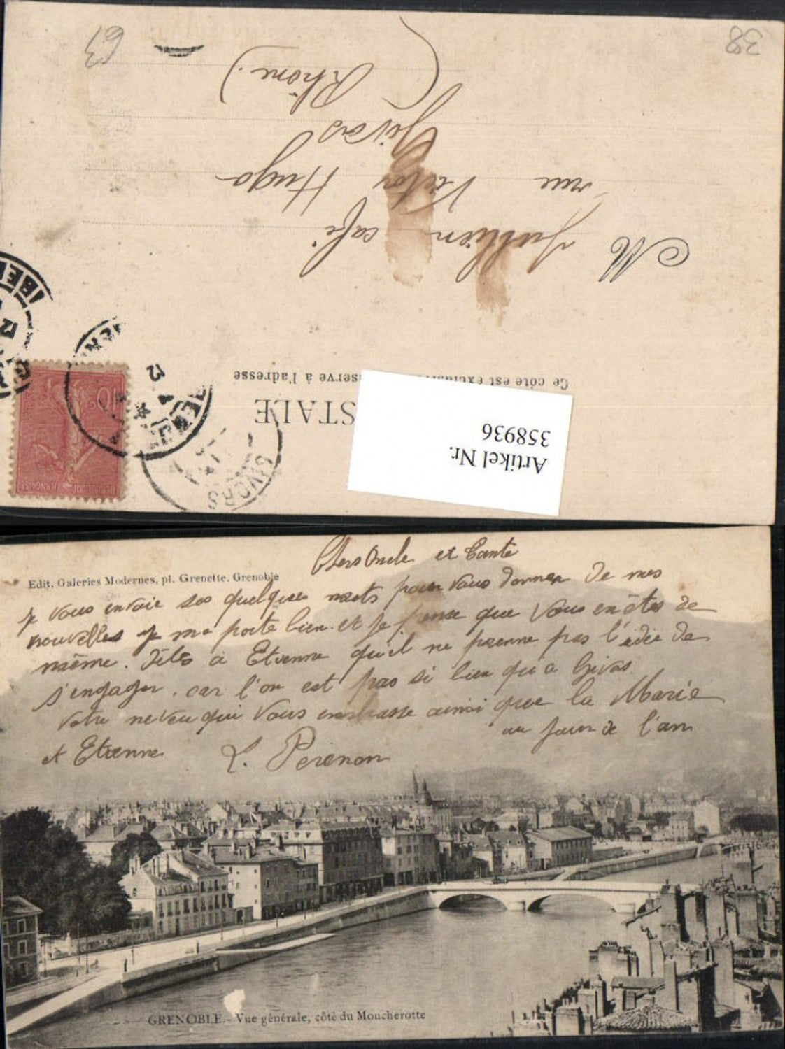 358936,Rhone-Alpes Isere Grenoble Vue generale Teilansicht Brücke