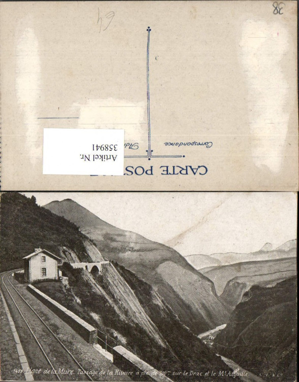 358941,Rhone-Alpes Isere Ligne de la Mure Passage de la Rivaire et le Mont Aiguille Bergkulisse