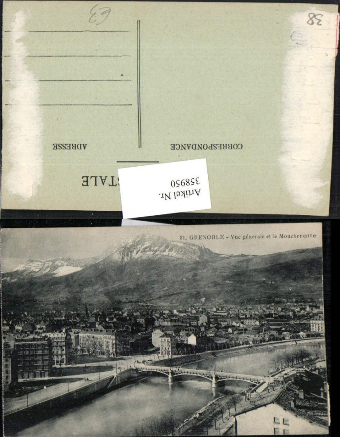 358950,Rhone-Alpes Isere Grenoble Vue generale et le Moucherotte Totale Bergkulisse