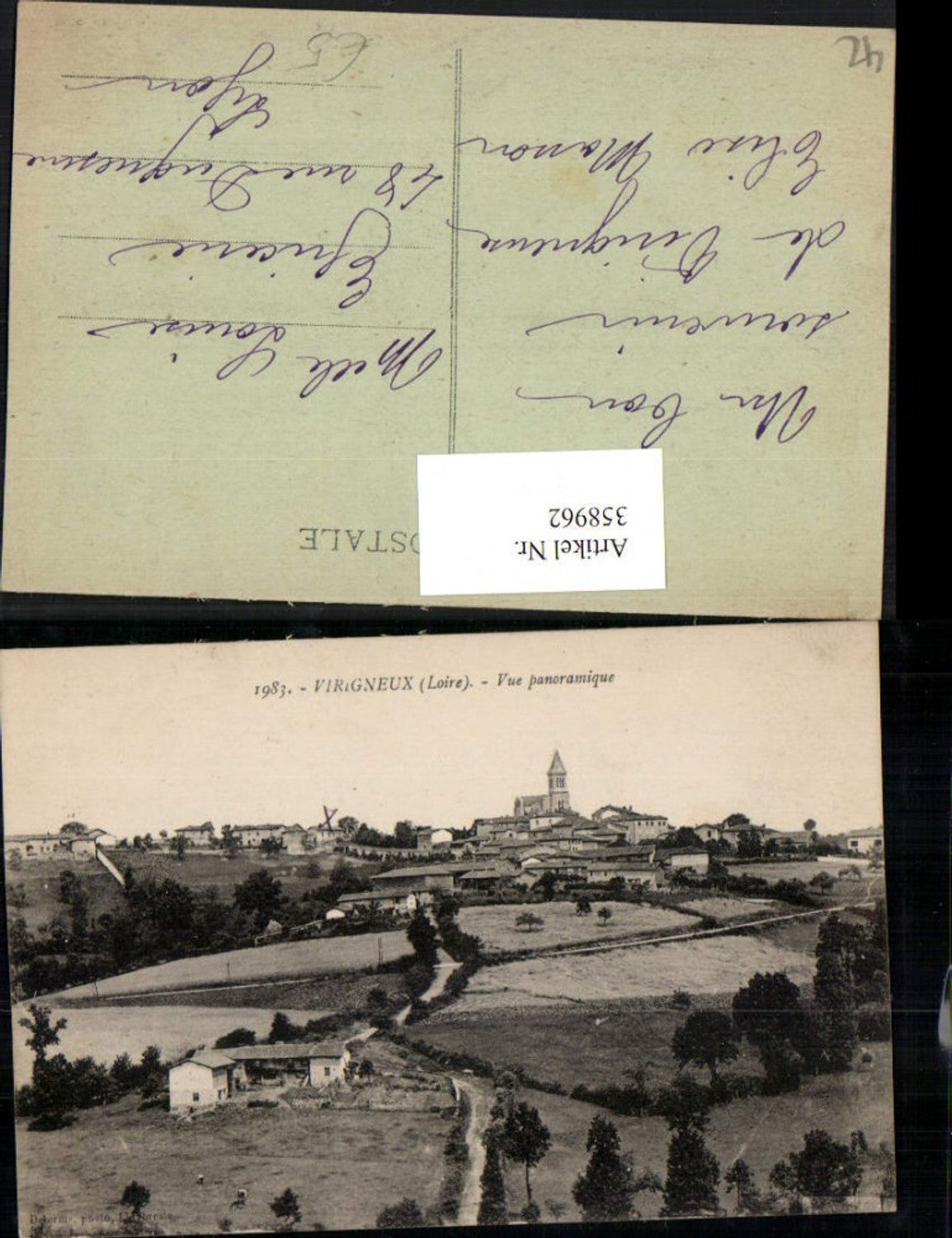 358962,Rhone-Alpes Loire Virigneux Vue panoramique Totale