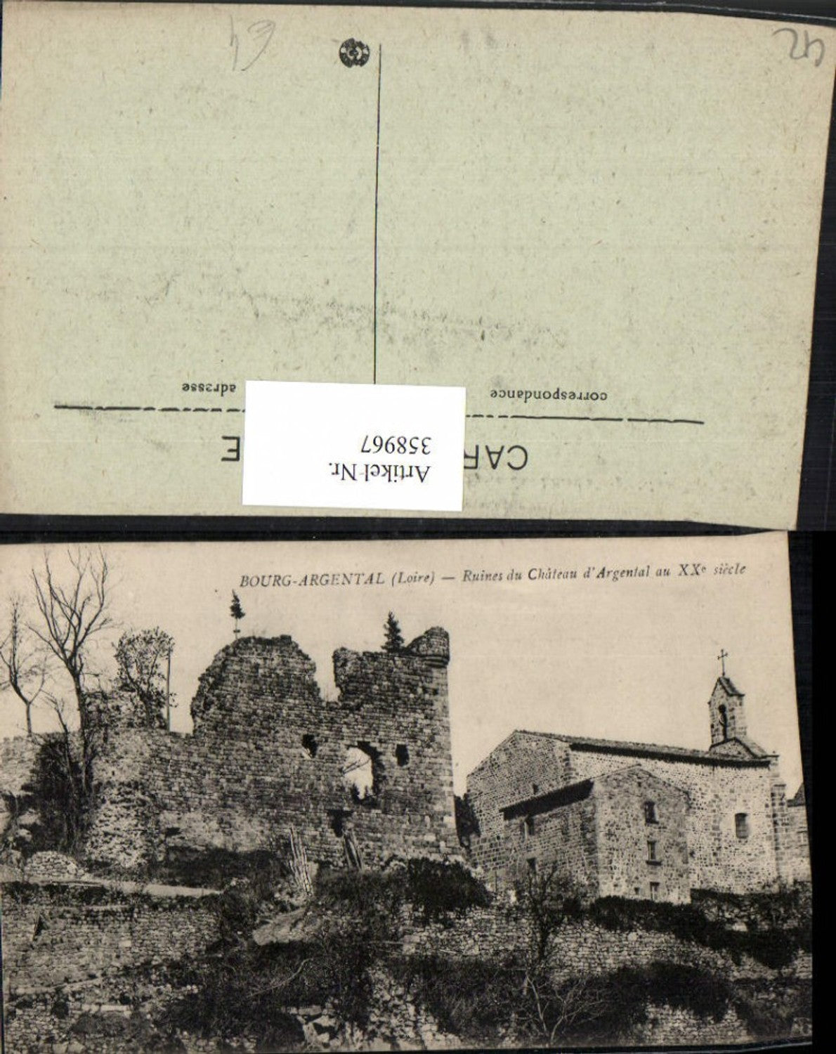 358967,Rhone-Alpes Loire Bourg-Argental Ruines du Chateau Argental Schlossruine
