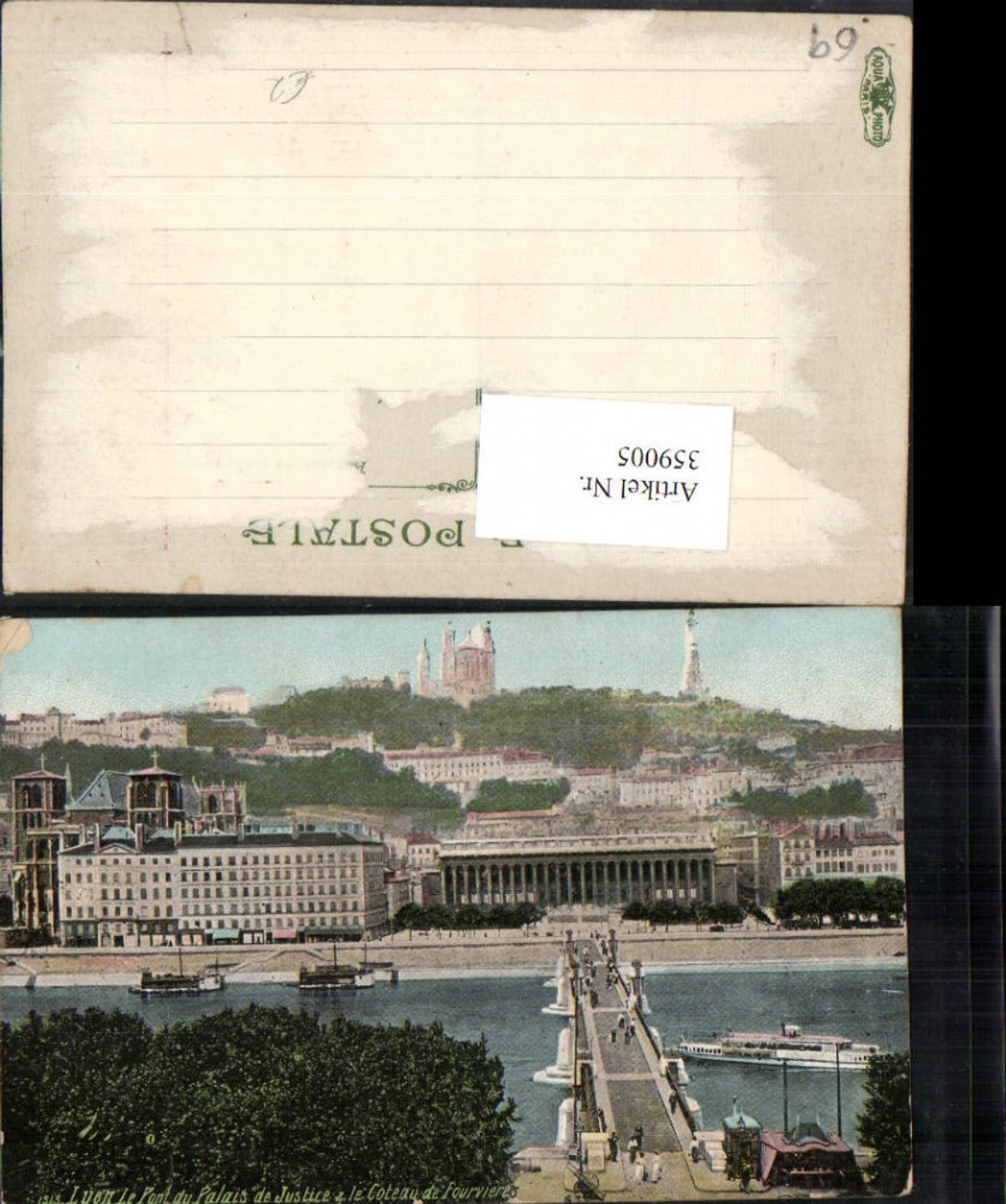 359005,Rhone-Alpes Rhone Lyon Le Pont du Palais de Justice Teilansicht Brücke