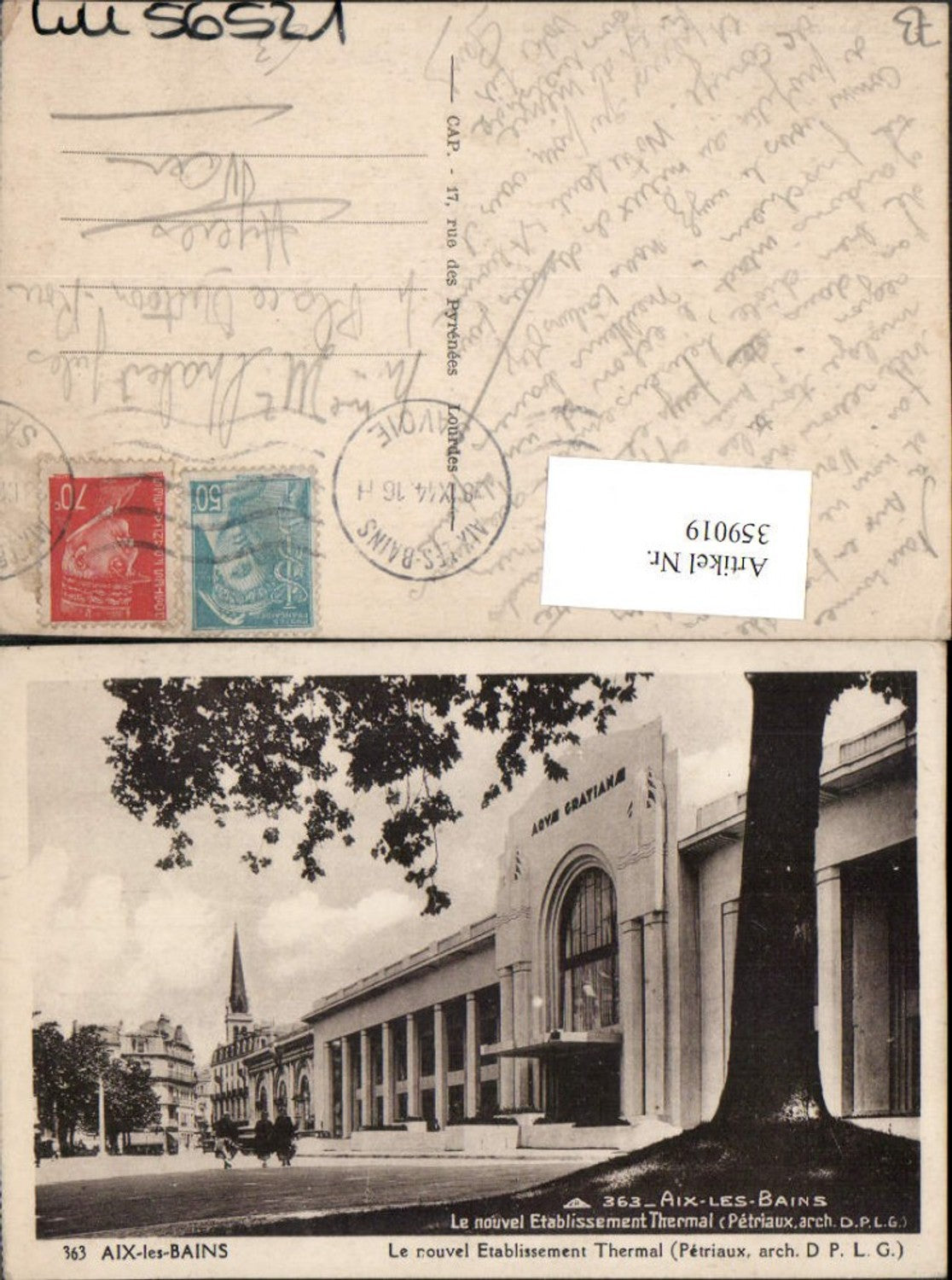 359019,Rhone-Alpes Savoie Aix-les-Bains Le nouvel Etablissement Thermal