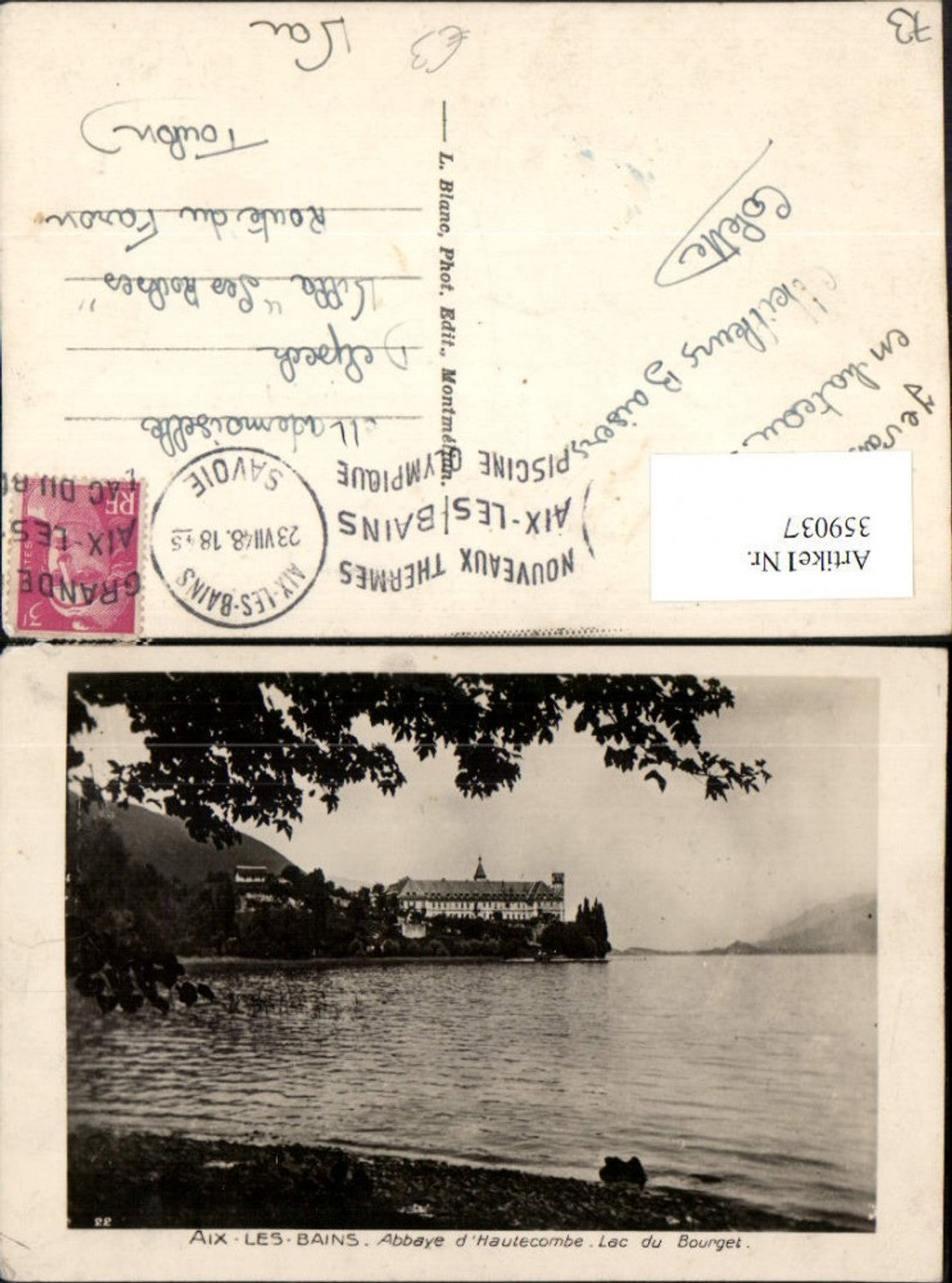 359037,Rhone-Alpes Savoie Aix-les-Bains Abbaye Hautecombe Lac du Bourget See Abtei