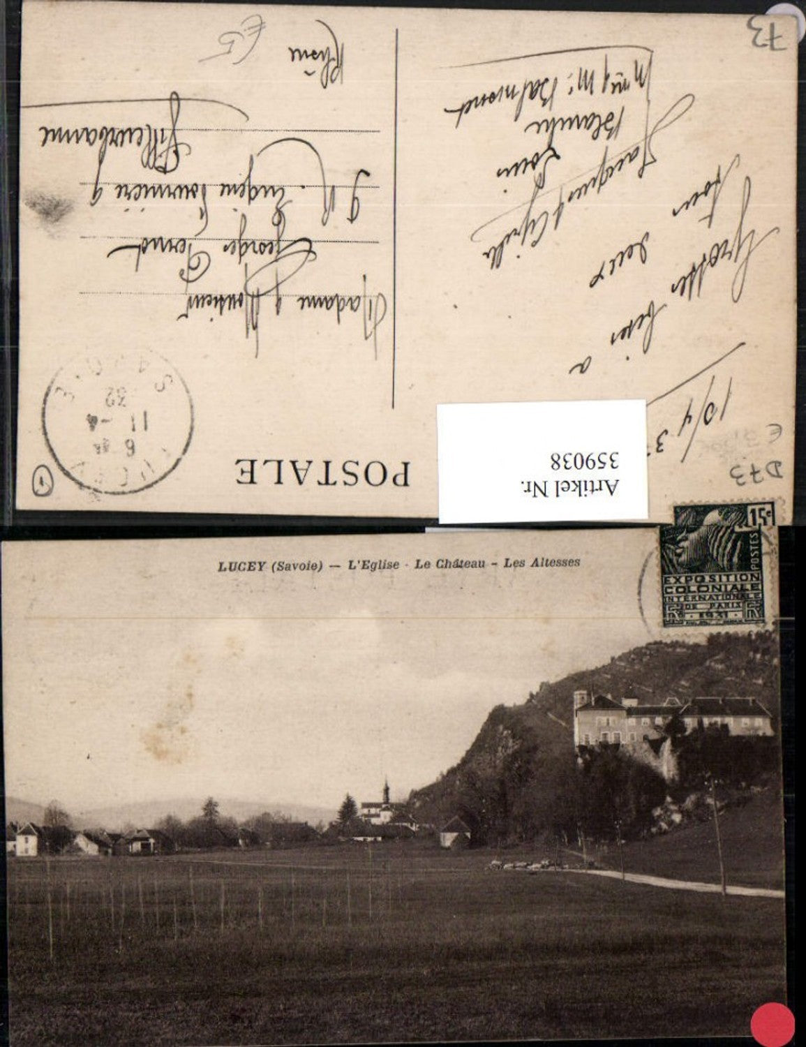 359038,Rhone-Alpes Savoie Lucey L'Eglise Le Chateau Les Altesses Schloss Kirche