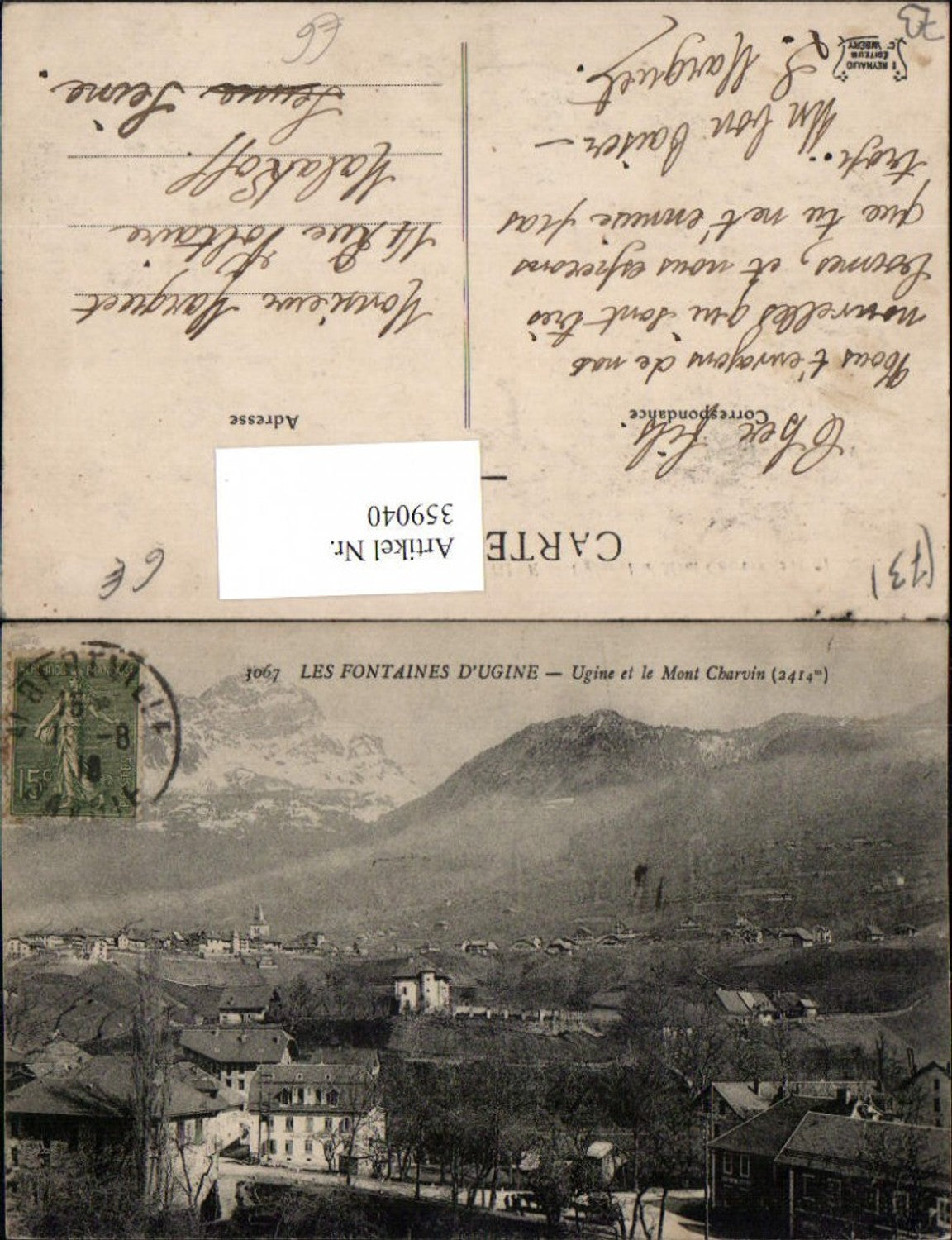 359040,Rhone-Alpes Savoie Les Fontaines d'Ugine et Mont Charvin Totale Bergkulisse