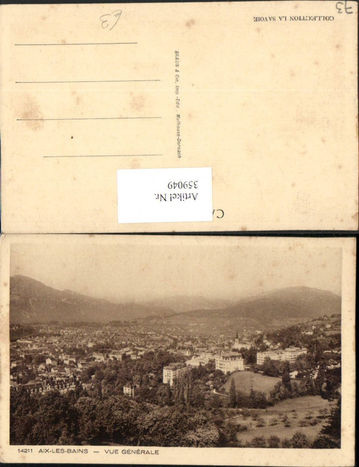 359049,Rhone-Alpes Savoie Aix-les-Bains Vue Generale Totale