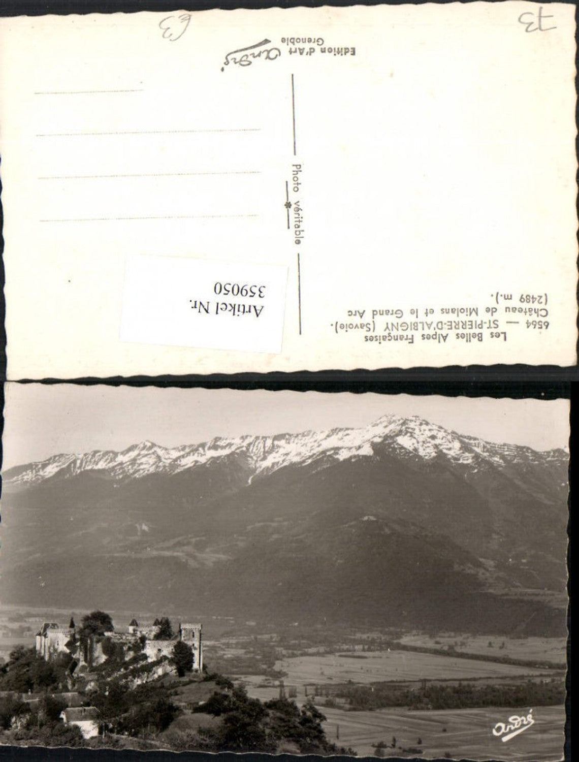 359050,Rhone-Alpes Savoie St-Pierre-d'Albigny Chateau Miolans et Grand Arc Schloss Bergkulisse