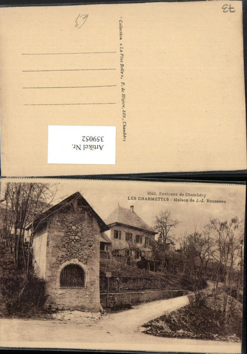 359052,Rhone-Alpes Savoie Chambery Les Charmettes Maison de J.-J. Rousseau