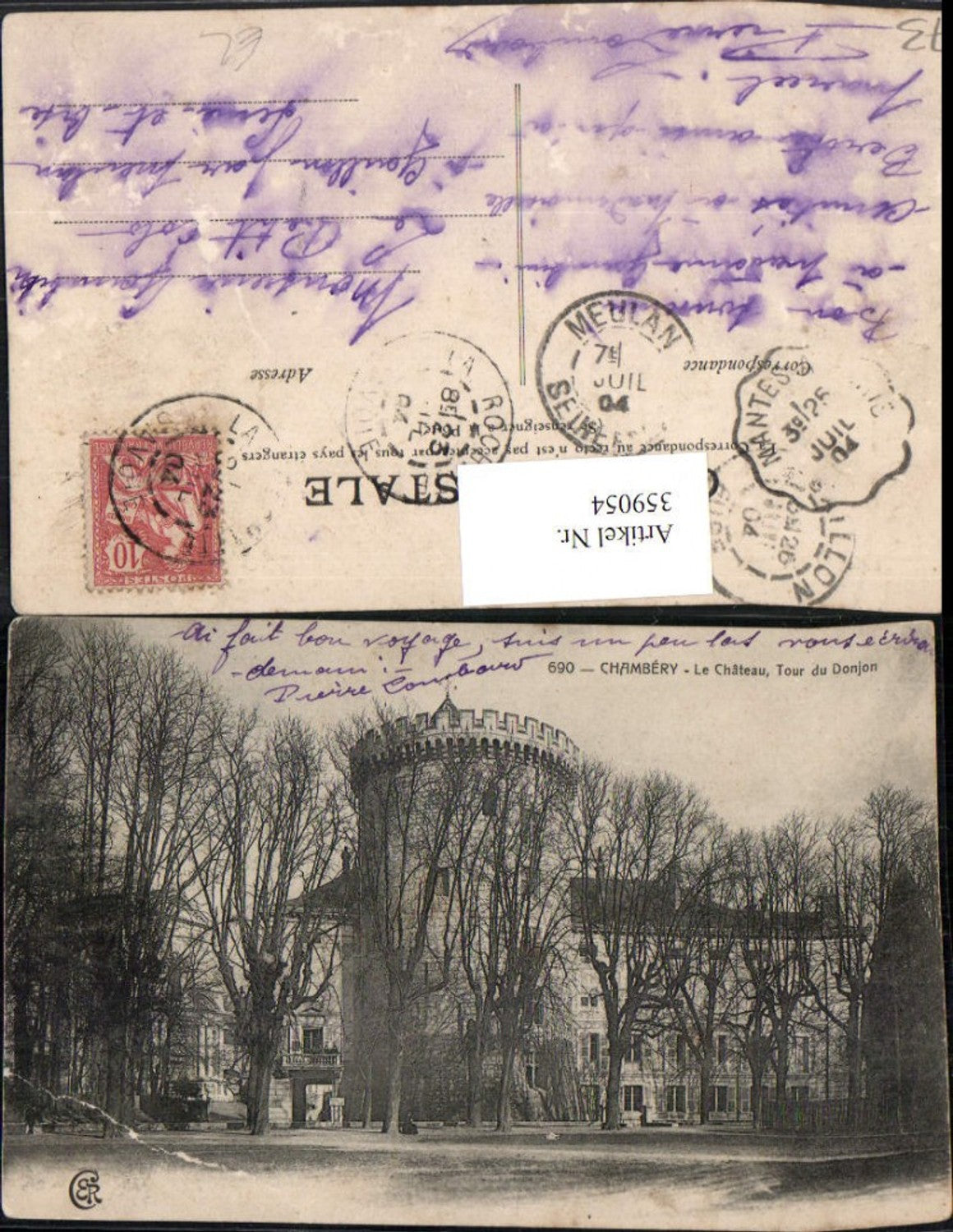 359054,Rhone-Alpes Savoie Chambery Le Chateau Tour du Donjon Schloss Turm