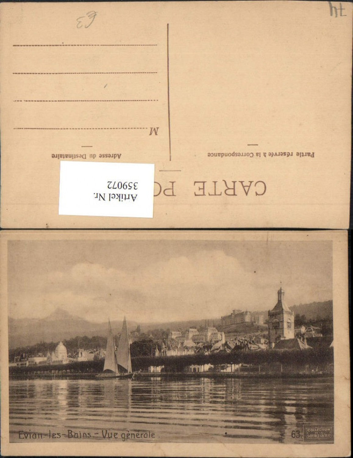 359072,Rhone-Alpes Haute-Savoie Evain-les-Bains Vue generale Totale Segelboot