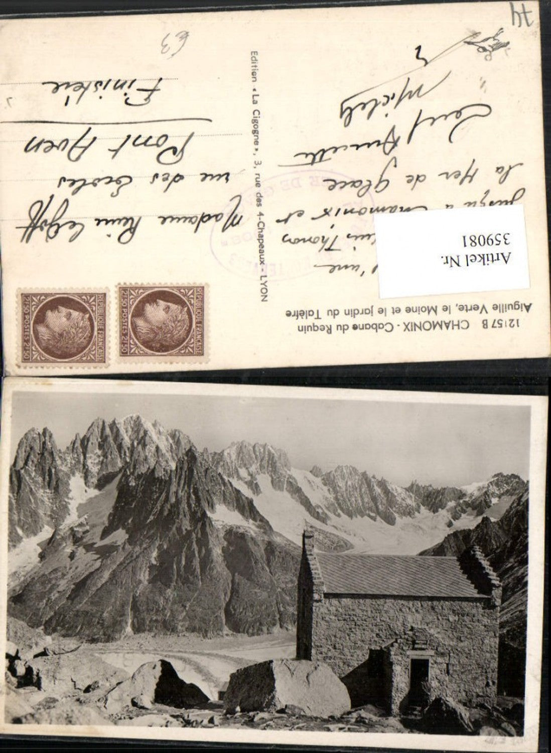 359081,Rhone-Alpes Haute-Savoie Chamonix Cabane du Requin Aiguille Verte Bergkulisse