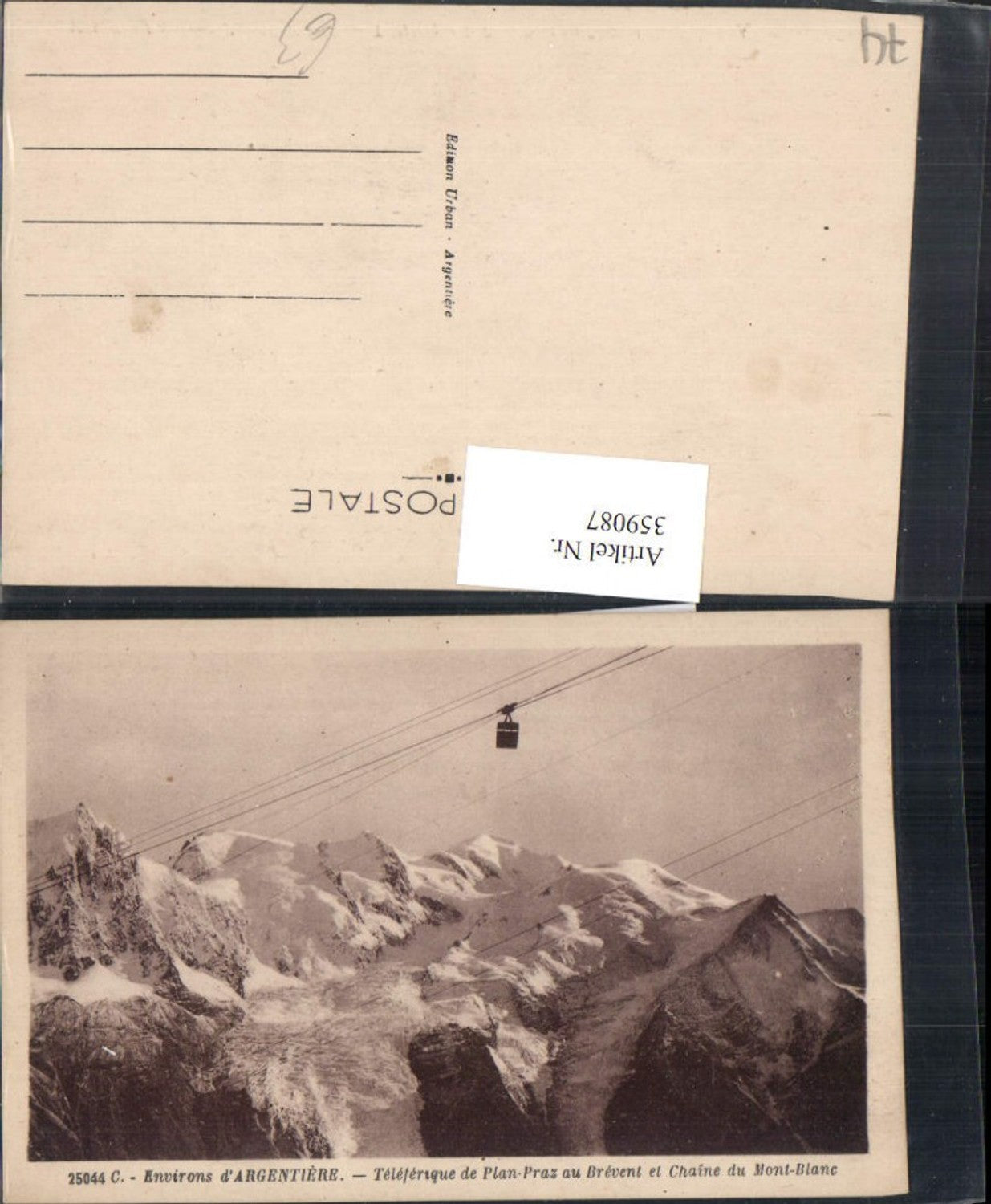 359087,Rhone-Alpes Haute-Savoie Argentier Teleferique de Plan-Praz au Brevent Seilbahn