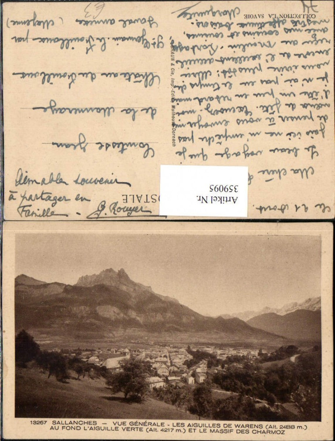 359095,Rhone-Alpes Haute-Savoie Sallanches Vue Generale Totale Bergkulisse