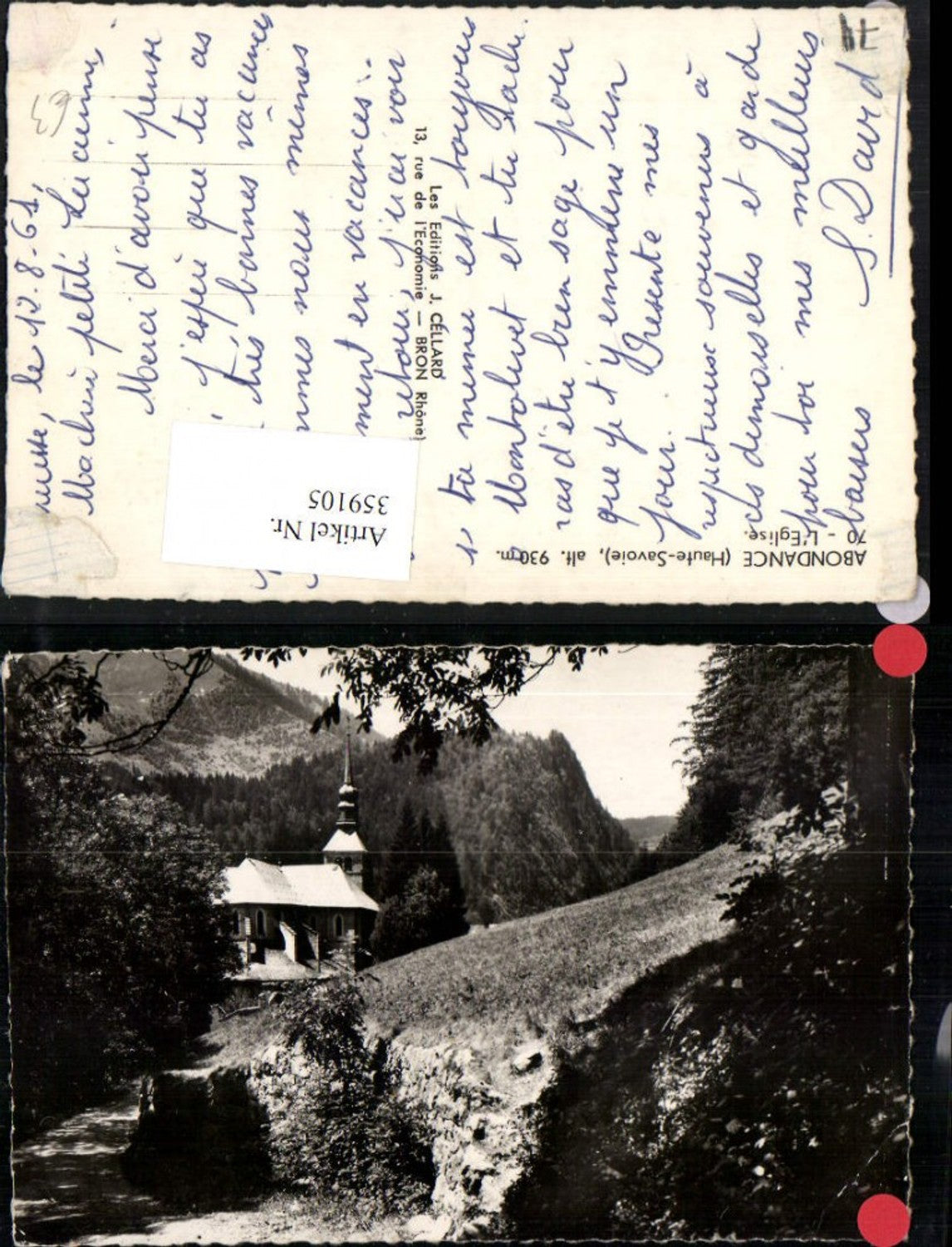 359105,Rhone-Alpes Haute-Savoie Abondance L'Eglise Kirche