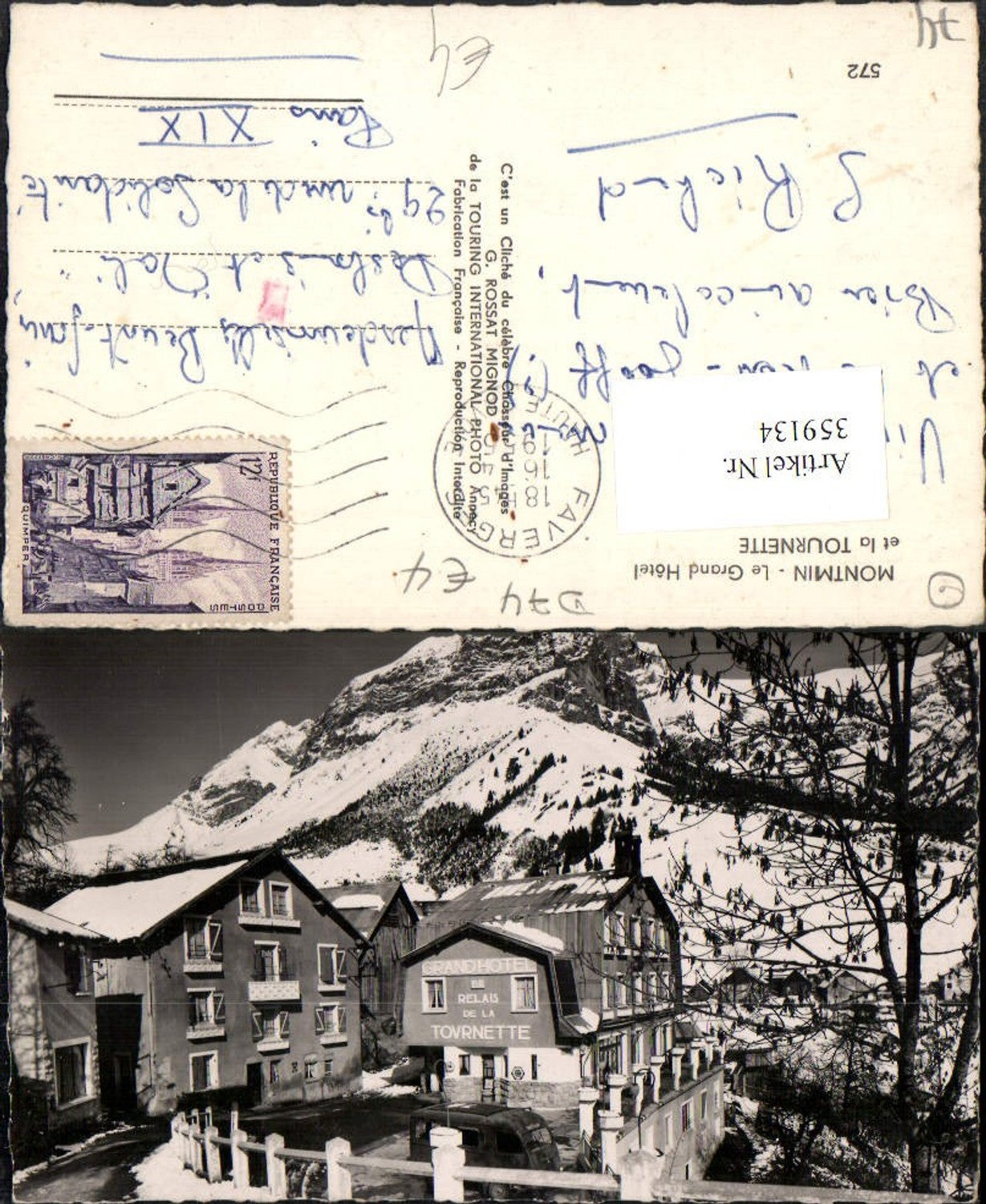 359134,Rhone-Alpes Haute-Savoie Montmin Le Grand Hotel et la Tournette Bergkulisse