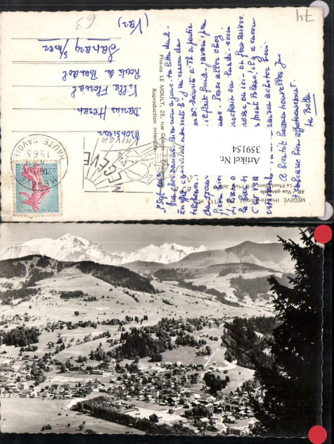 359154,Rhone-Alpes Haute-Savoie Megeve Vue generale Totale Bergkulisse