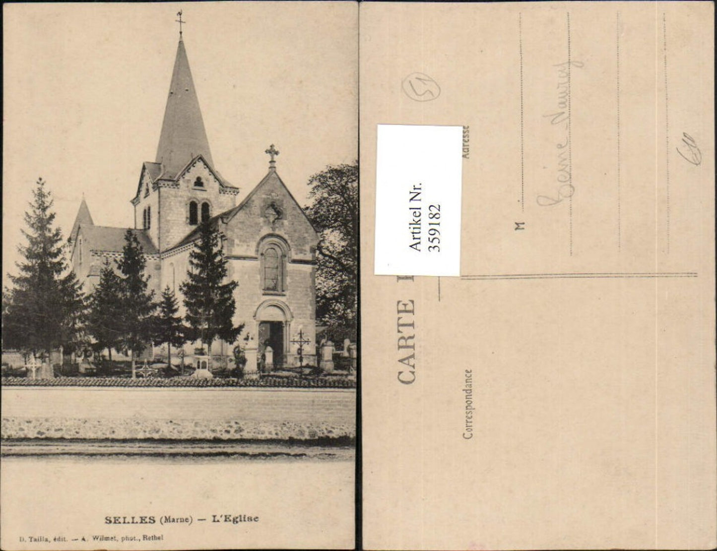 359182,Champagne-Ardenne Marne Selles L'Eglise Kirche
