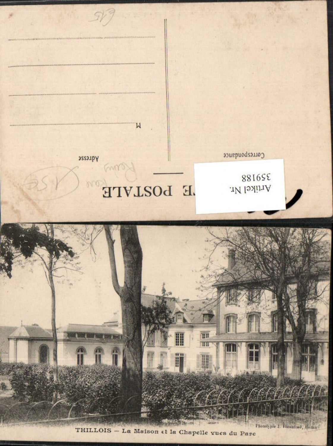 359188,Champagne-Ardenne Marne Thillois La Maison et la Chapelle vues du Parc Chapel
