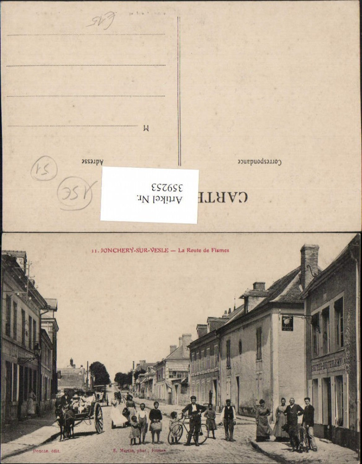 359253,Champagne-Ardenne Marne Jonchery-sur-Vesle Route de Fismes Straßenansicht