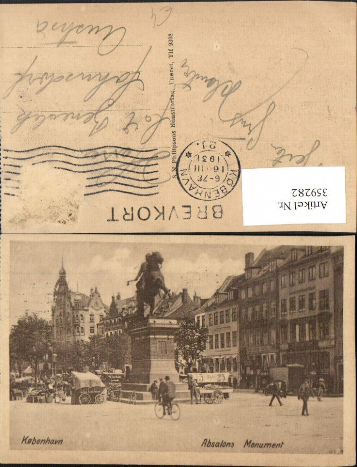 359282,Kobenhavn Copenhagen Absalons Monument Monument