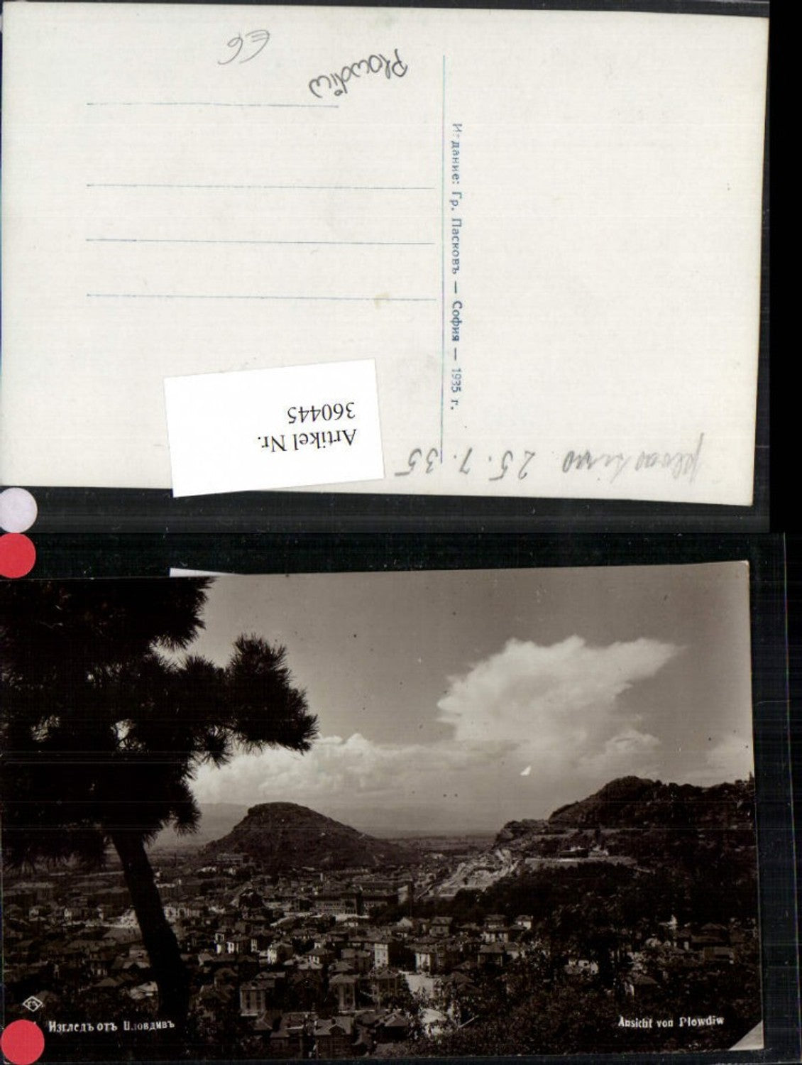 360445,Bulgaria Ansicht von Plowdiw Totale