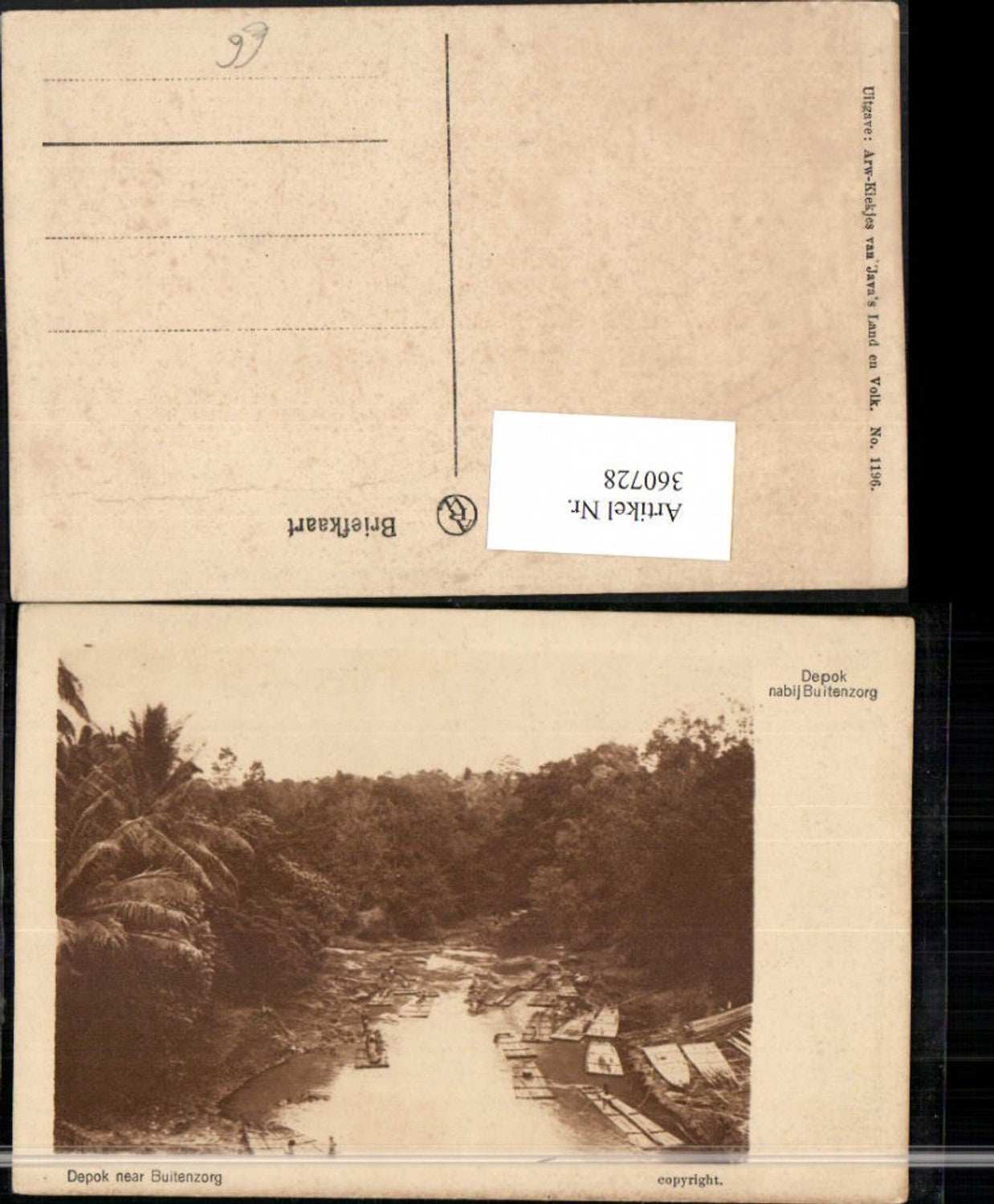 360728,Indonesia Depok nabij Buitenzorg Flöße