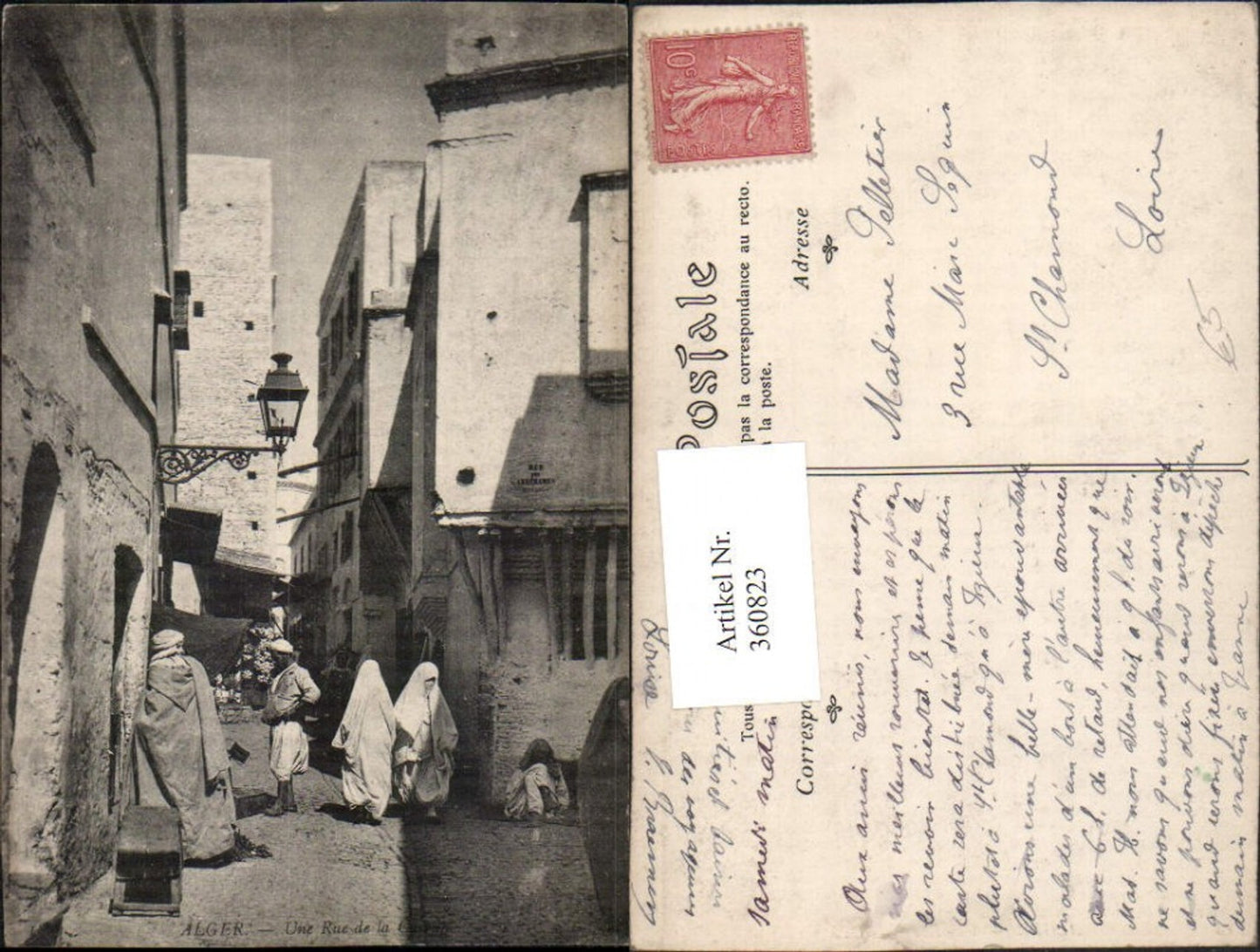 360823,Africa Algeria Alger Algier Une Rue de la Casbah Gasse Volkstypen