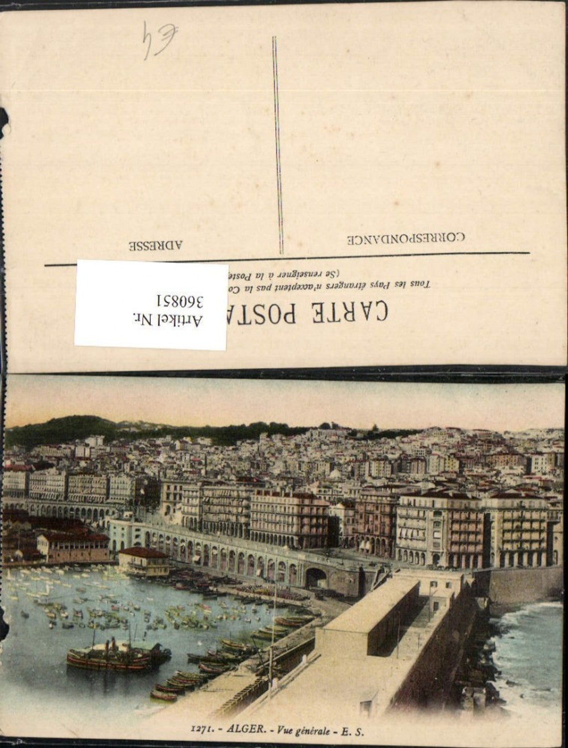 360851,Africa Algeria Alger Algier Vue generale Totale Hafen