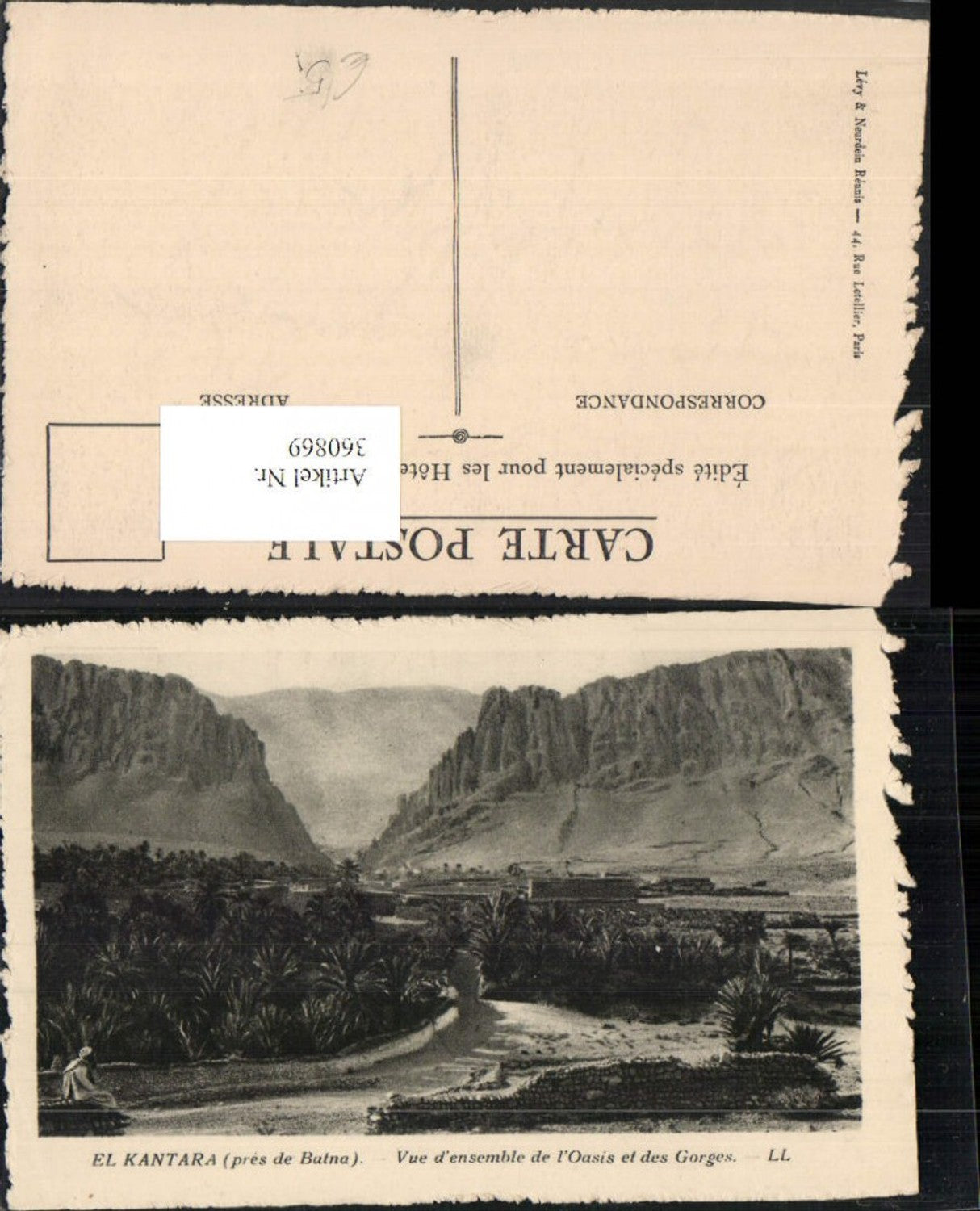 360869,Africa Algeria El Kantara Vue d'ensemble de l'Oasis et des Gorges Bergkulisse