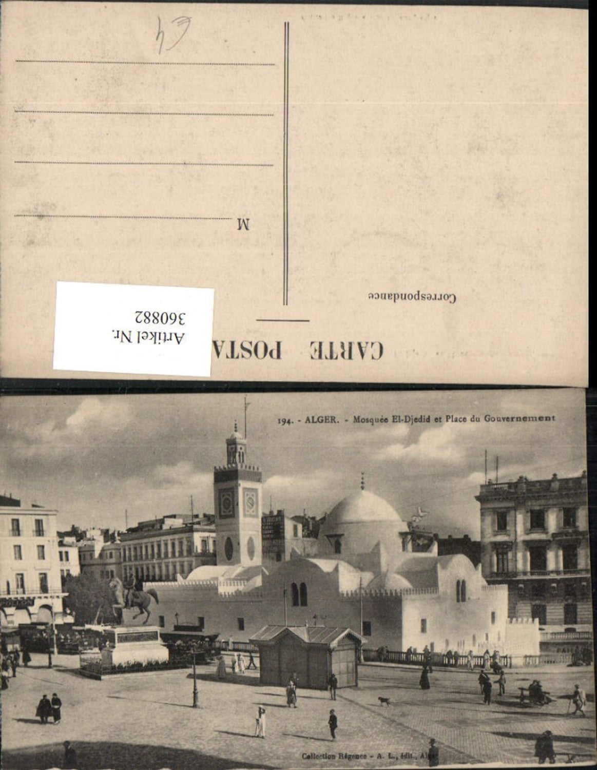 360882,Africa Algeria Alger Algier Mosquee El-Djedid et Place du Gouvernement Moschee