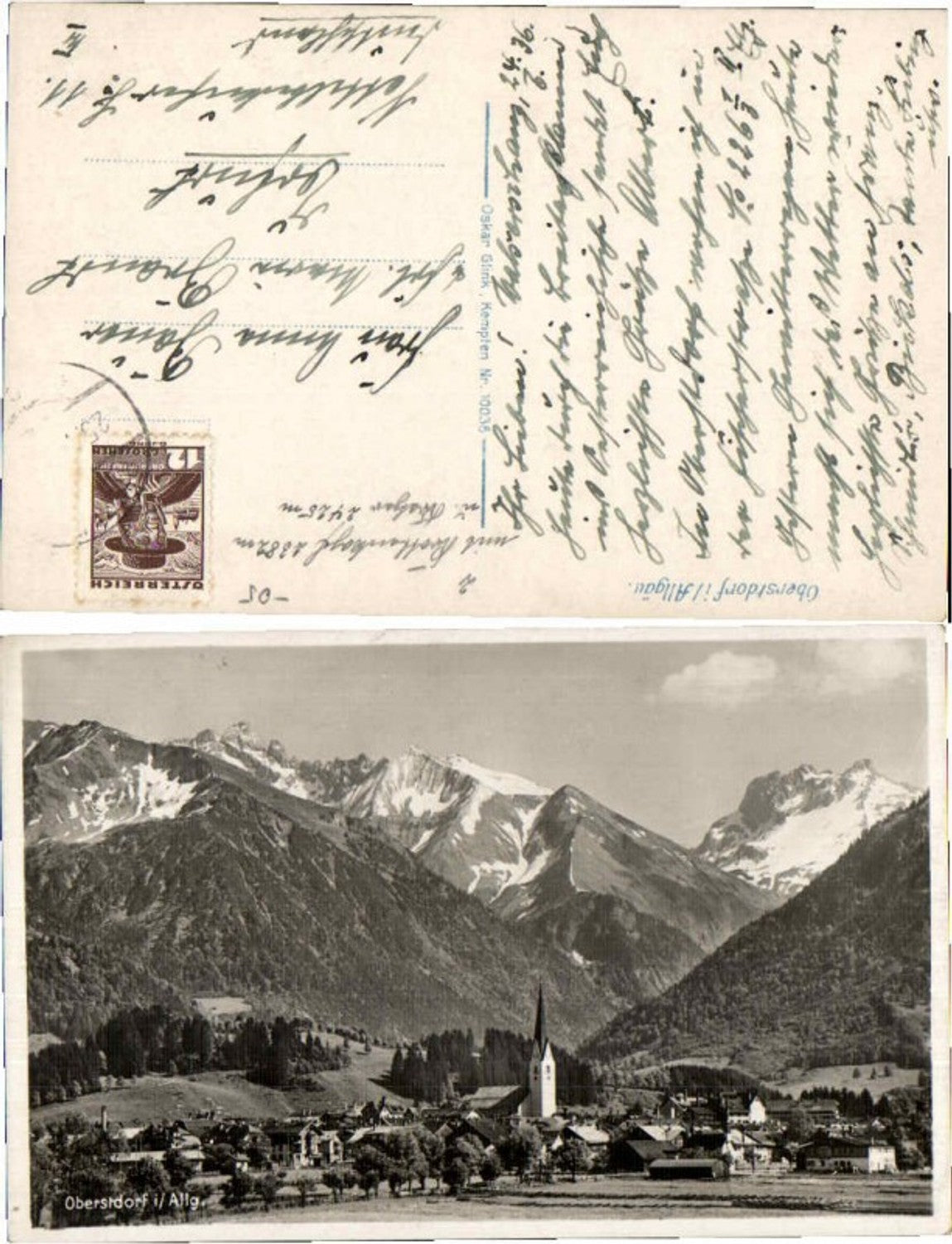 59785, Oberstdorf im Allgäu, section on the town in 1935