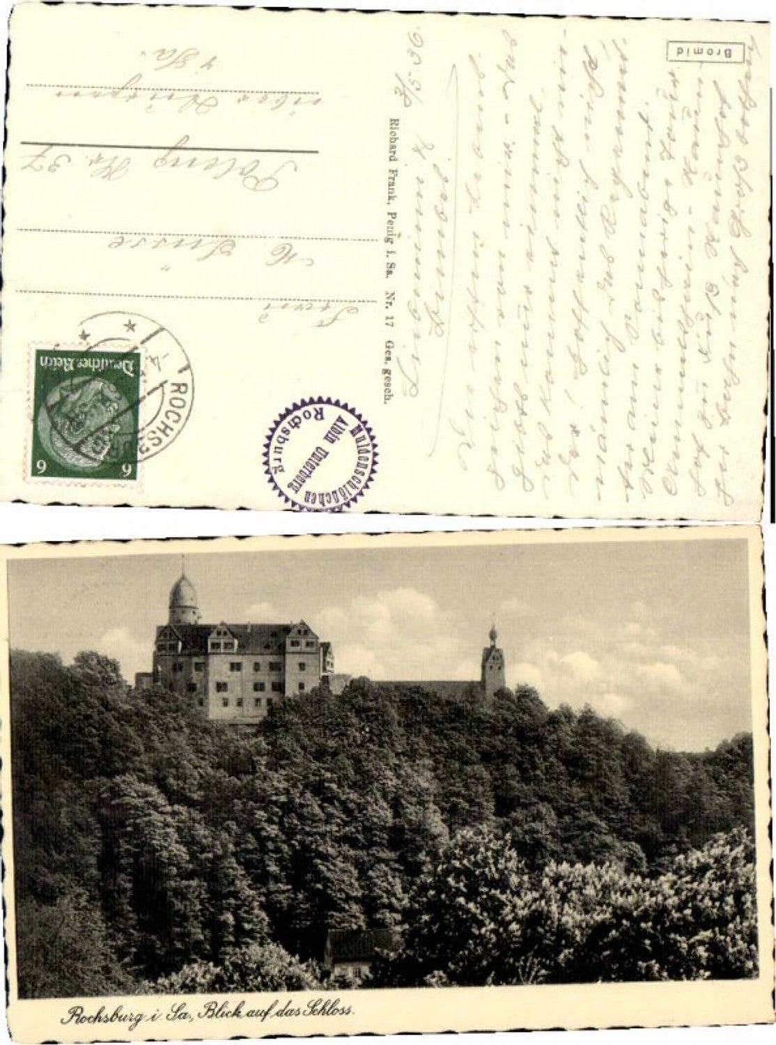 59802, Rochsburg View of the castle 1930
